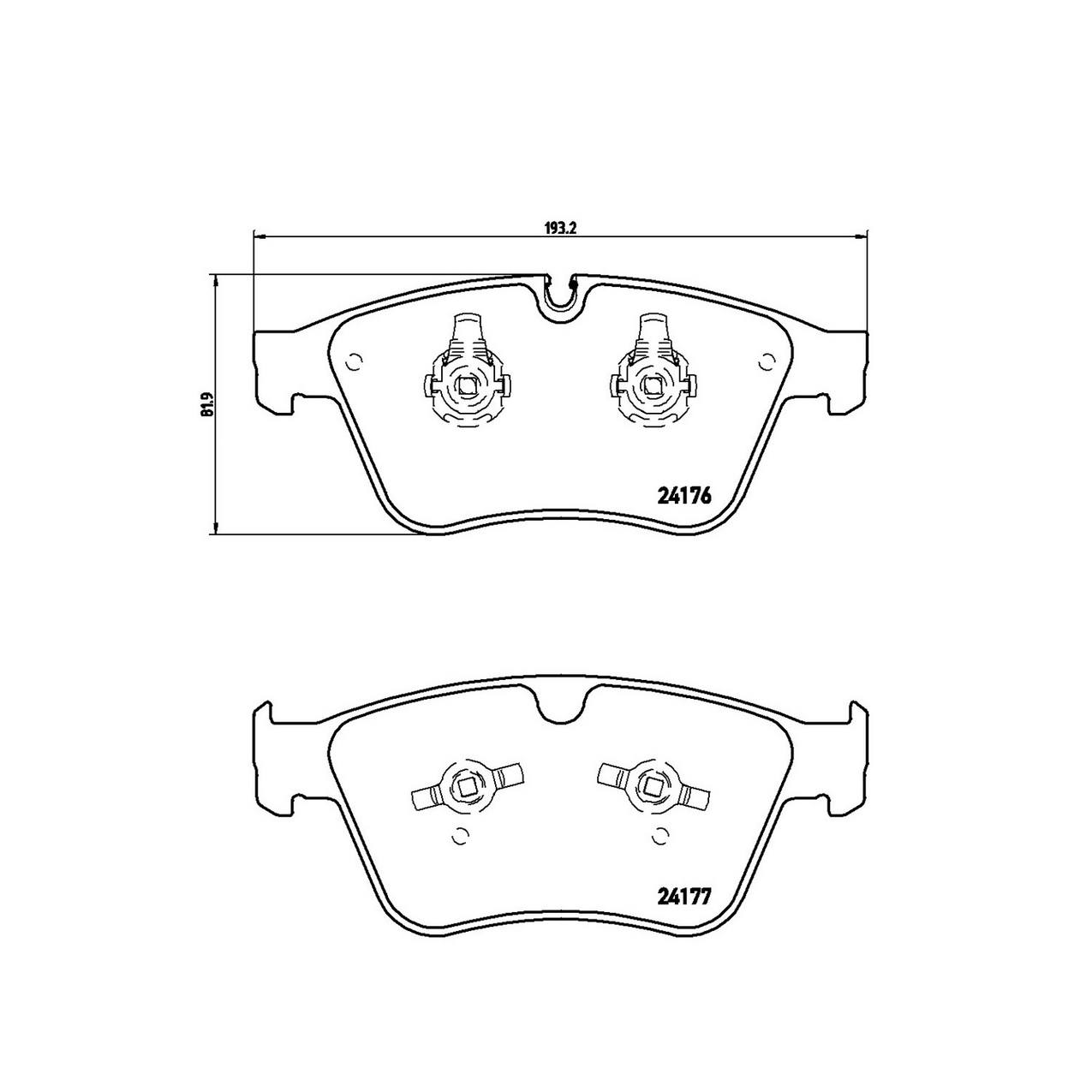 Mercedes Disc Brake Pad Set - Front (Low-Met) 1644202320 Brembo