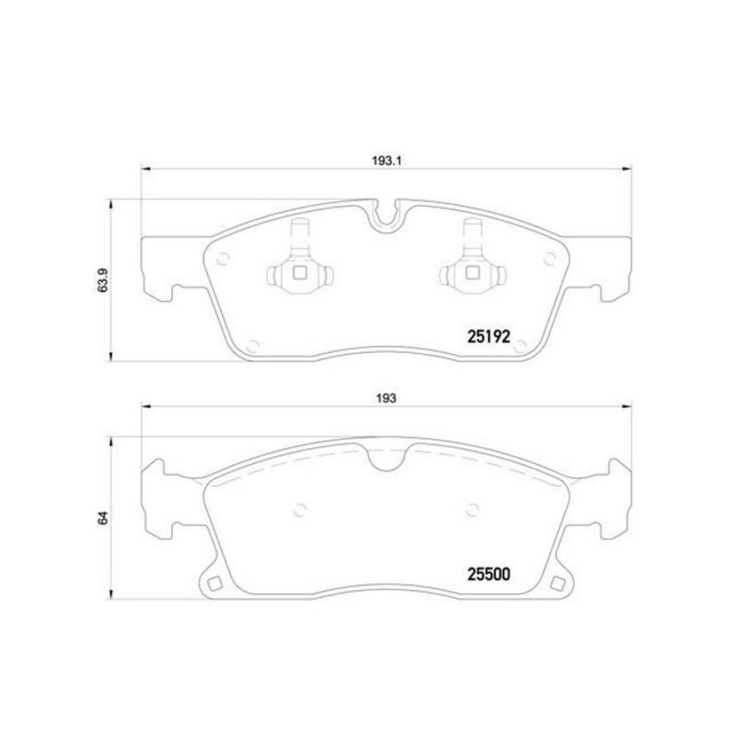 Mercedes Disc Brake Pad and Rotor Kit - Front (350mm) (Low-Met) Brembo