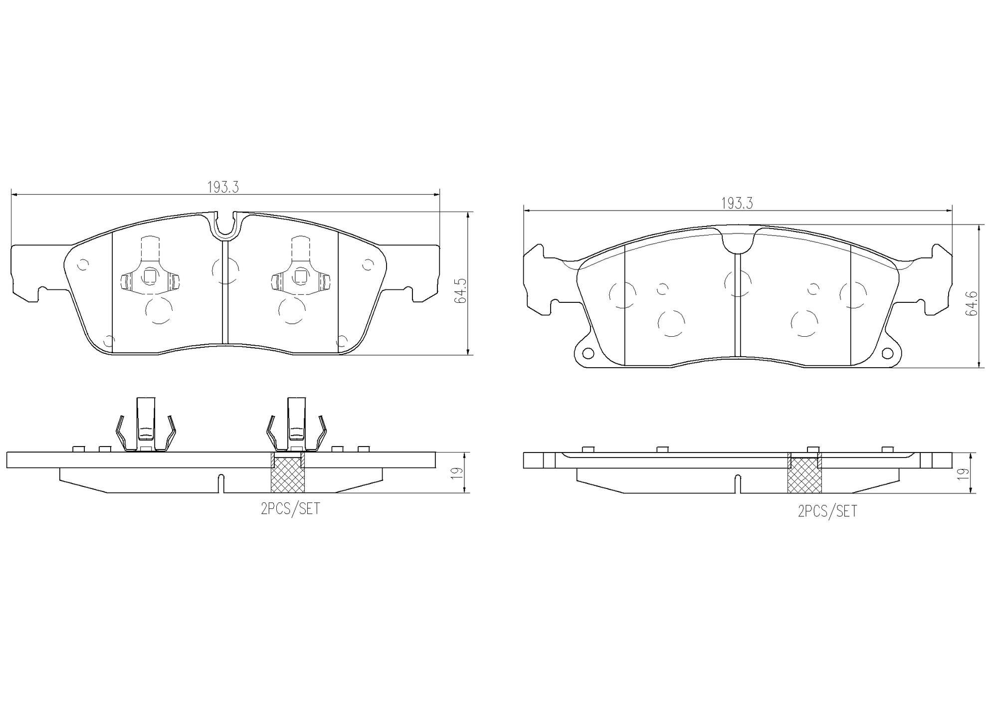 Mercedes Disc Brake Pad and Rotor Kit - Front (330mm) (Ceramic) Brembo