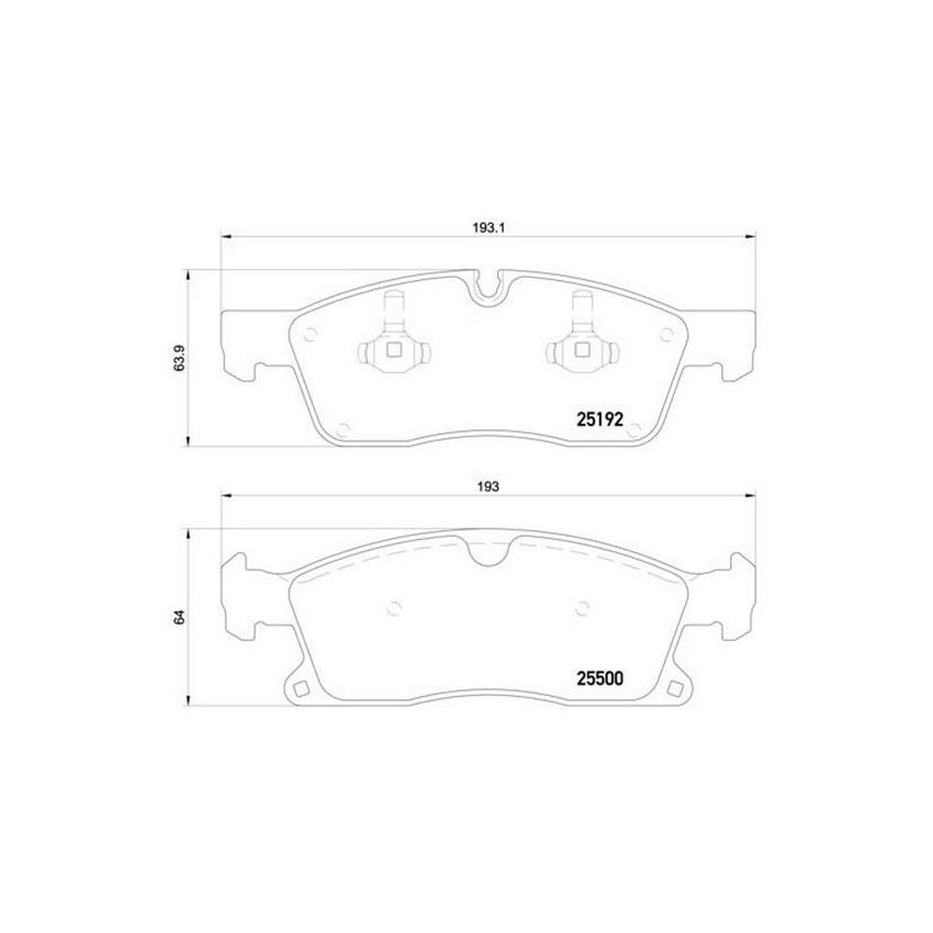 Mercedes Disc Brake Pad Set - Front (Low-Met) 0074208020 Brembo