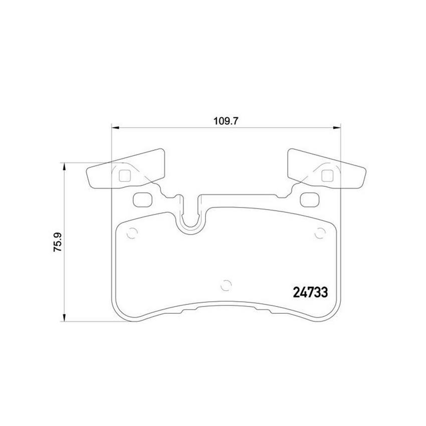 Mercedes Disc Brake Pad Set - Rear (Low-Met) A0004203400 Brembo