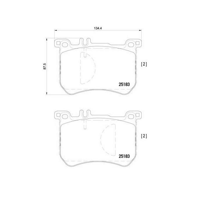 Mercedes Disc Brake Pad Set - Front (Low-Met) 0084203520 Brembo