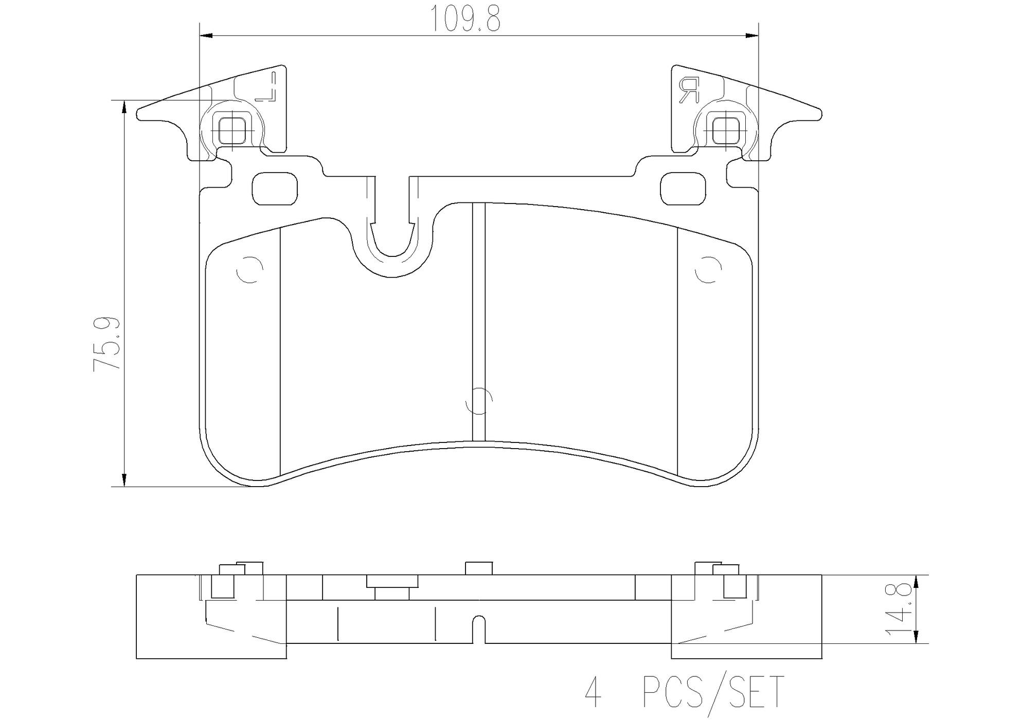 Mercedes Disc Brake Pad Set - Rear (Ceramic) 005420412041 Brembo