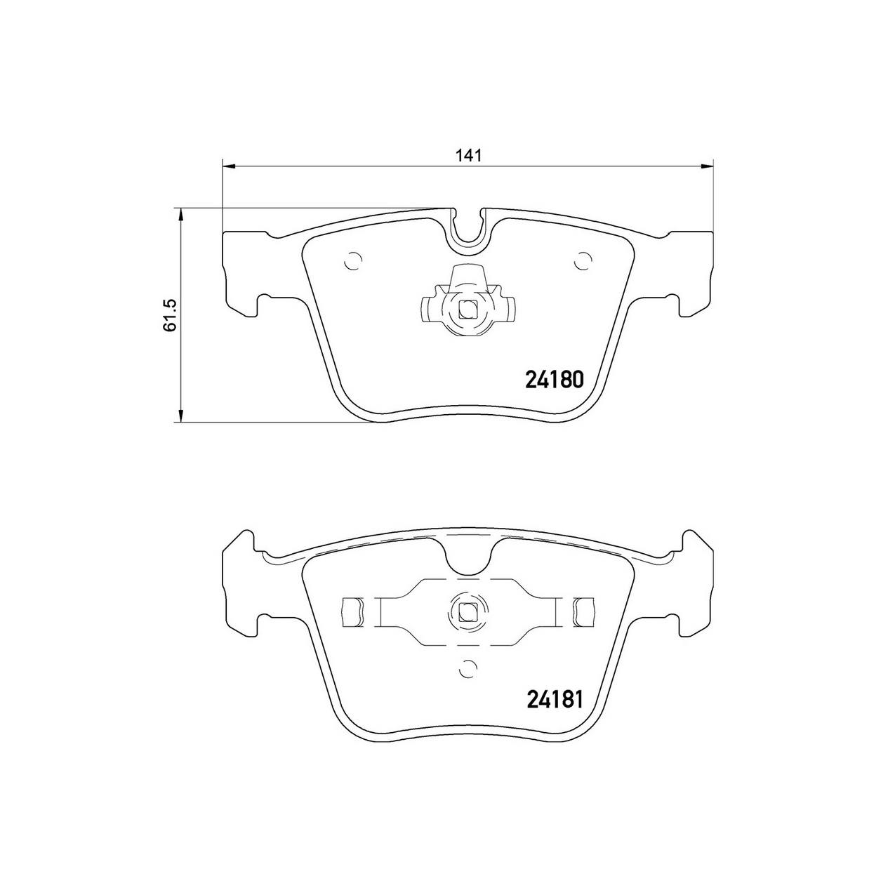 Mercedes Disc Brake Pad Set - Rear (Low-Met) 1644202420 Brembo