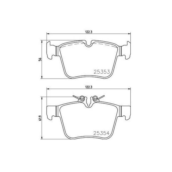 Mercedes Disc Brake Pad Set - Rear (Low-Met) 0084201420 Brembo