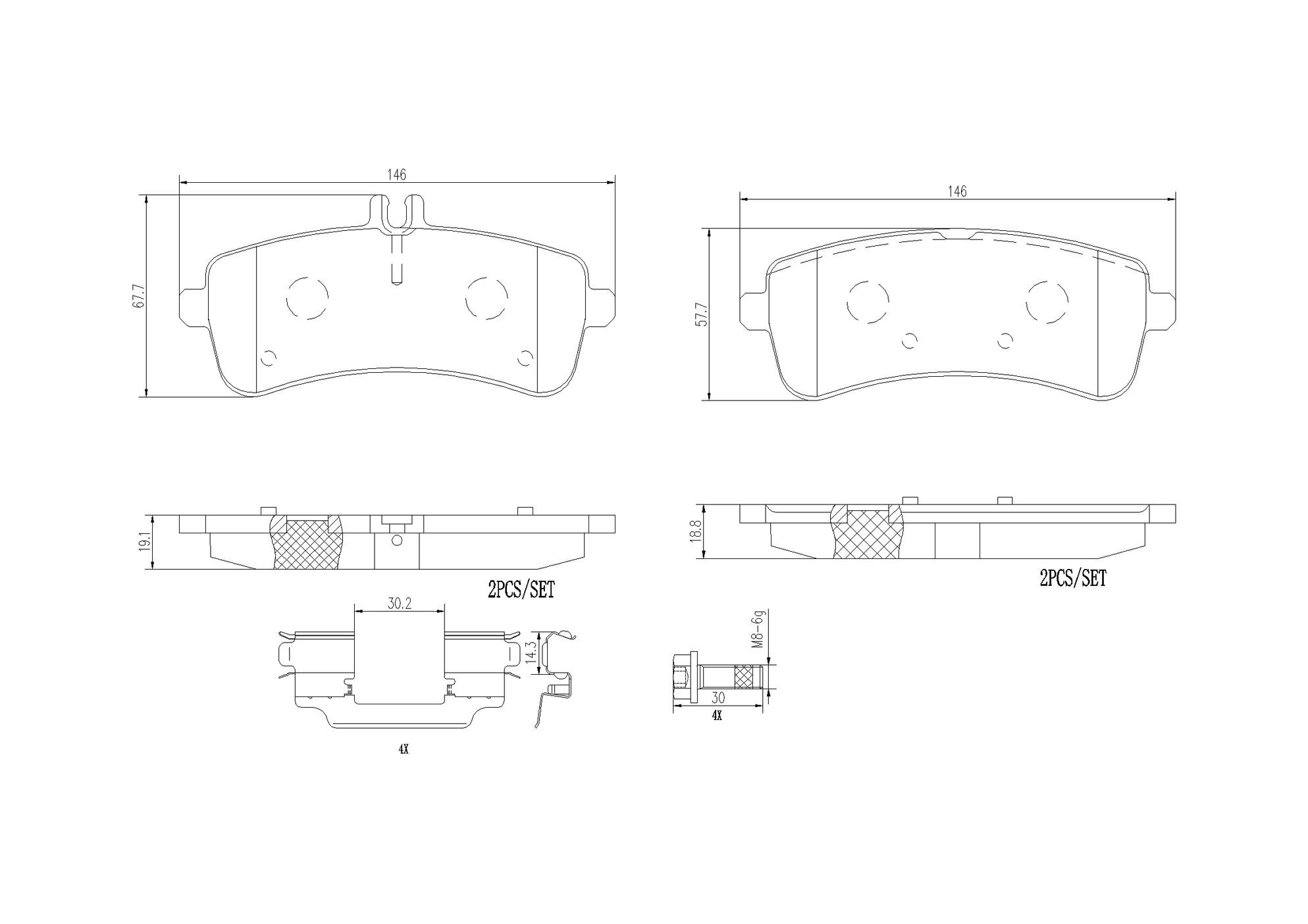 Mercedes Disc Brake Pad Set - Rear (Ceramic) 0084202920 Brembo