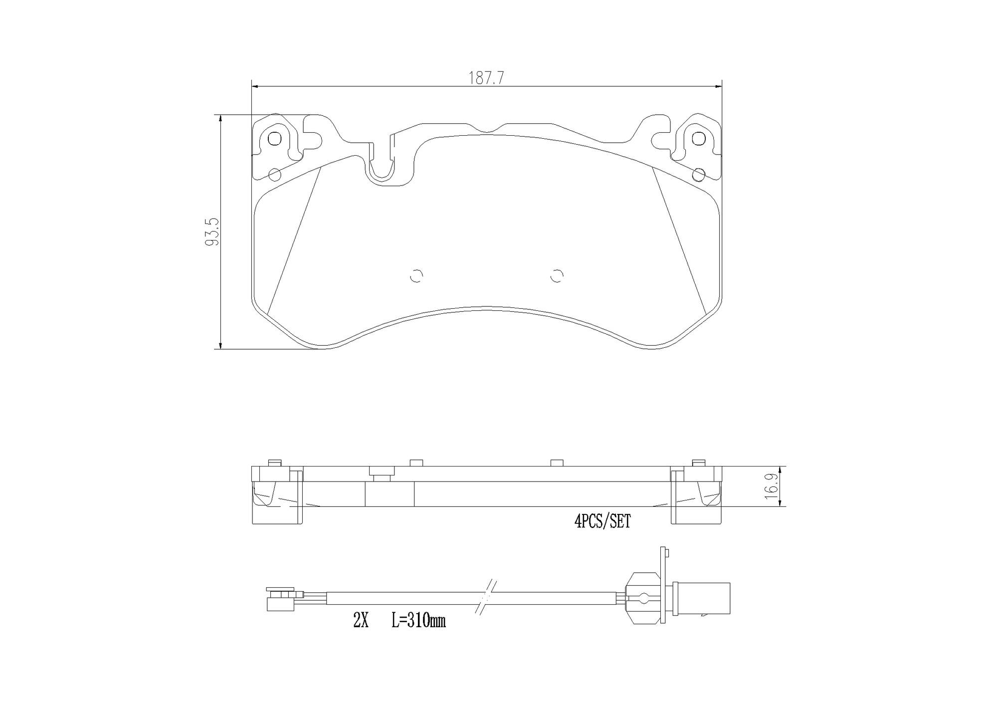 Audi Mercedes Disc Brake Pad Set - Front (Ceramic) 4G0698151AC Brembo