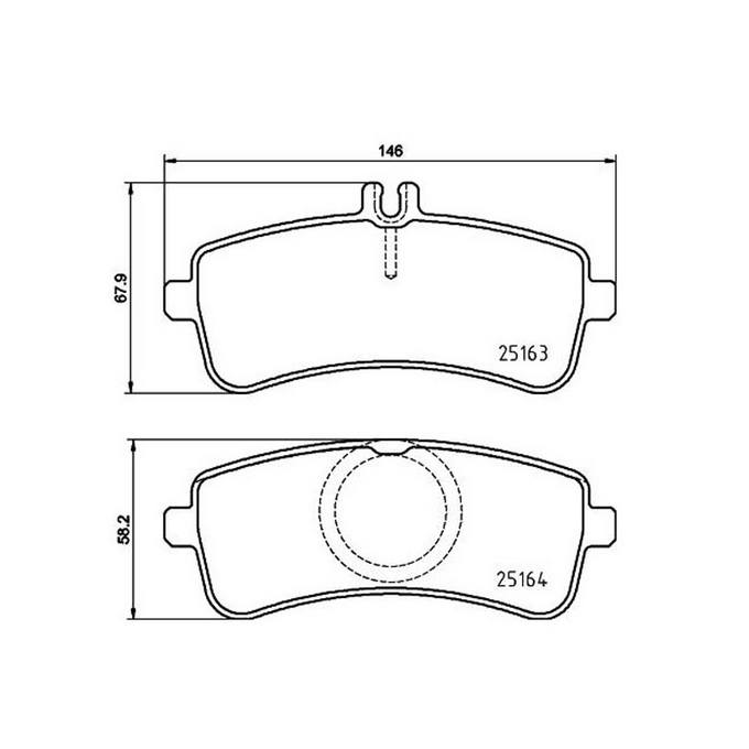 Mercedes Disc Brake Pad Set - Rear (Low-Met) 0084200720 Brembo