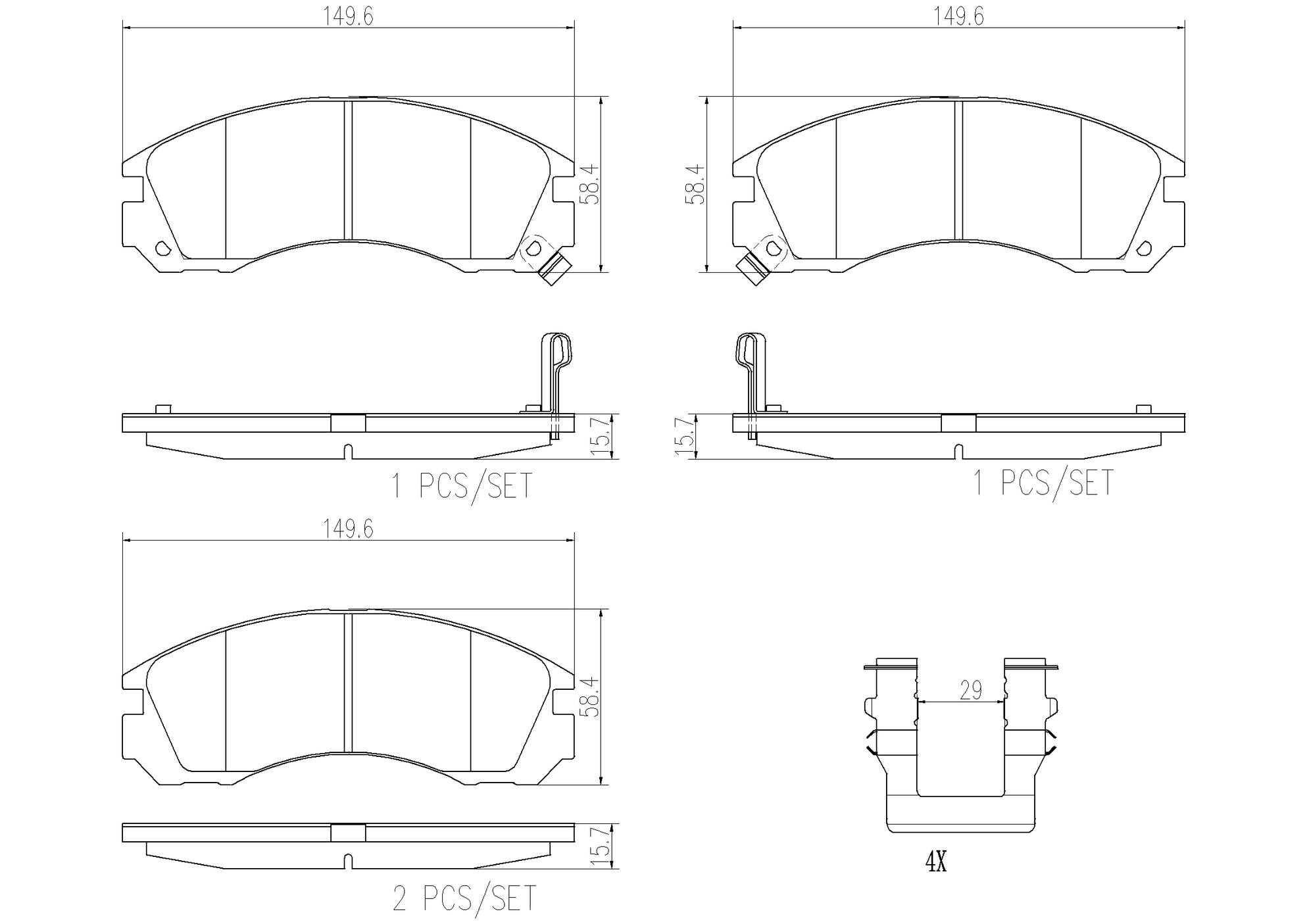 Mitsubishi Dodge Eagle Disc Brake Pad Set - Front (Ceramic) MR389546 Brembo