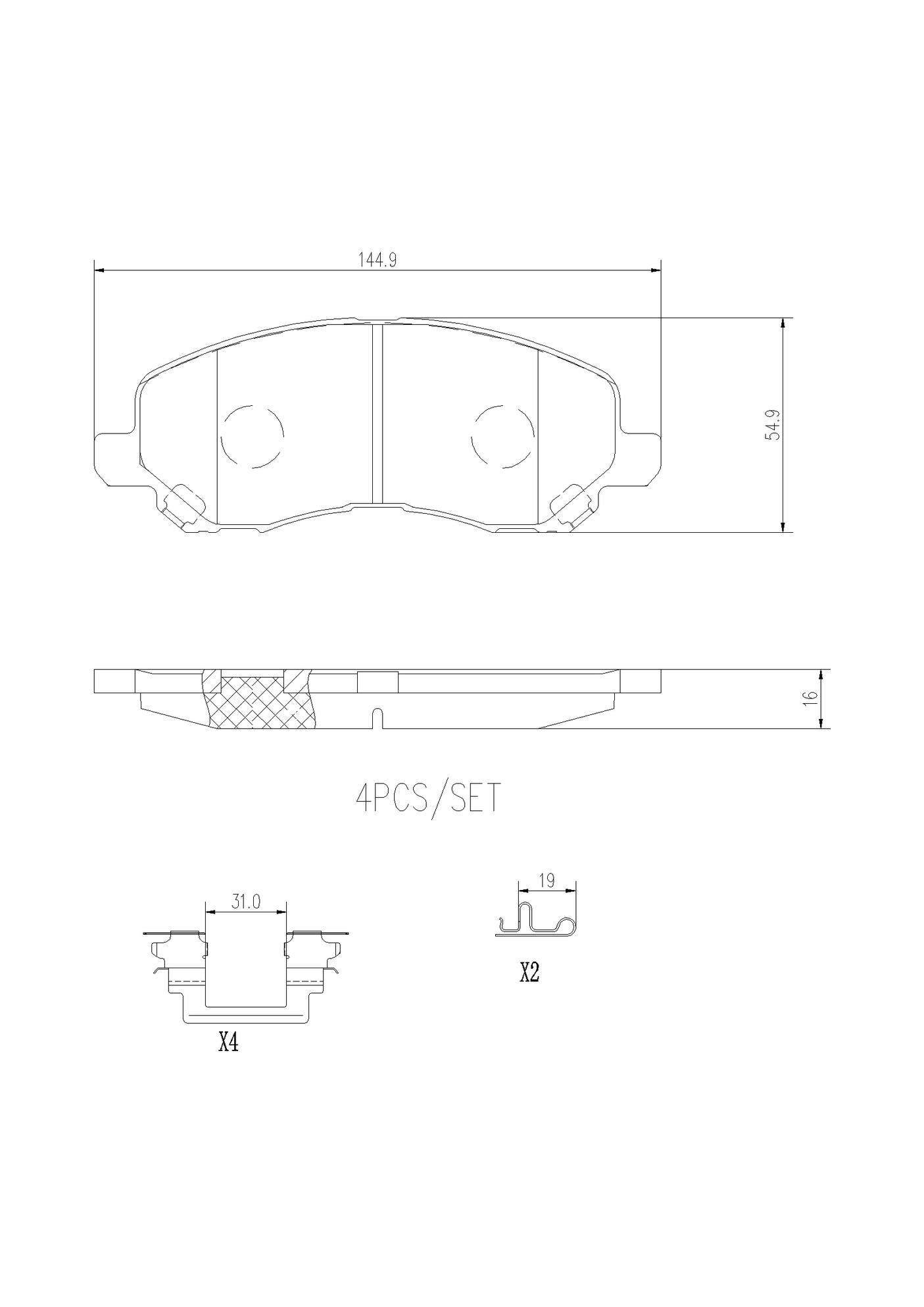 Chrysler Dodge Jeep Disc Brake Pad Set - Front (Ceramic) MR569403 Brembo