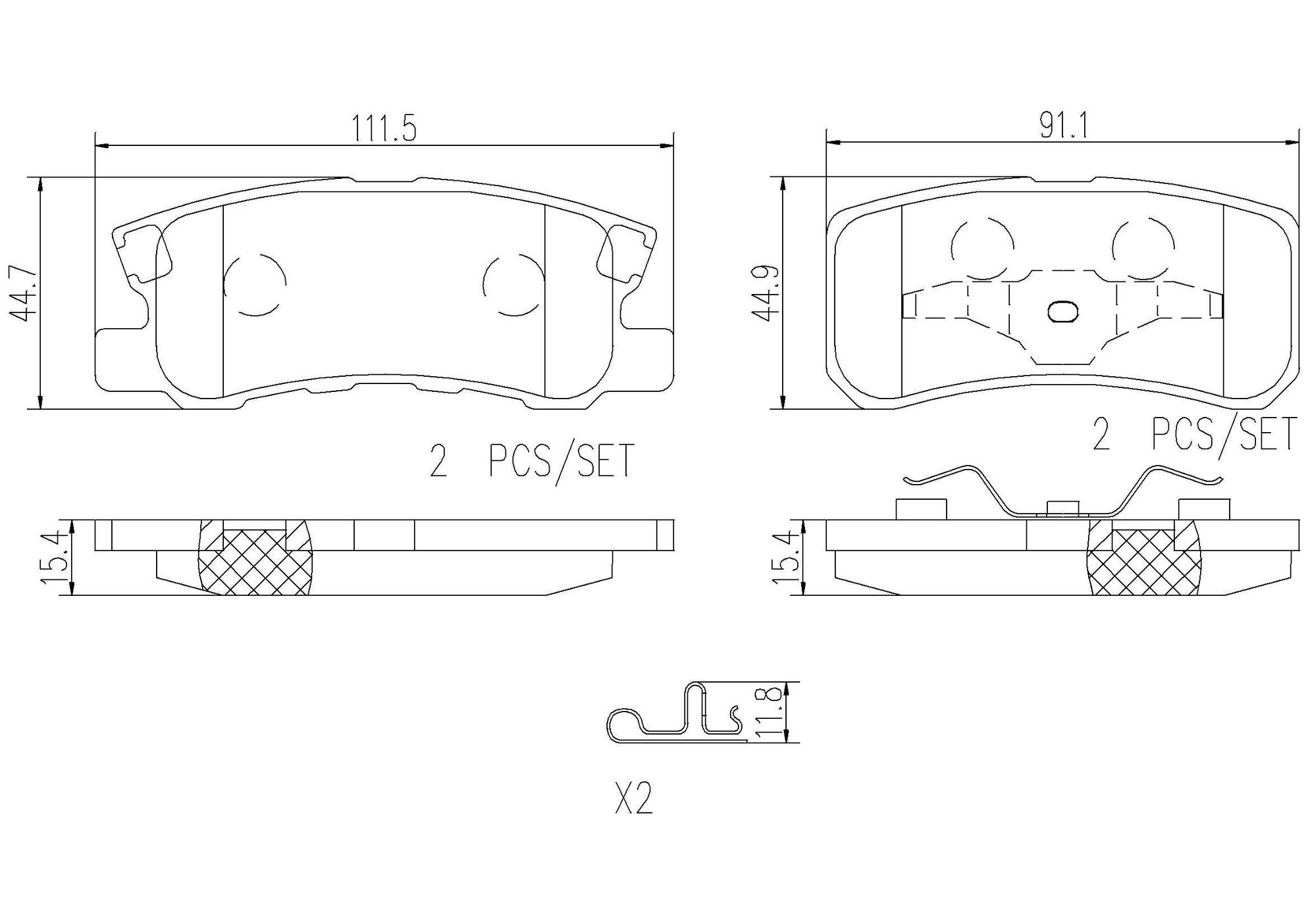 Chrysler Dodge Jeep Disc Brake Pad Set - Rear (Ceramic) 68028671AA Brembo