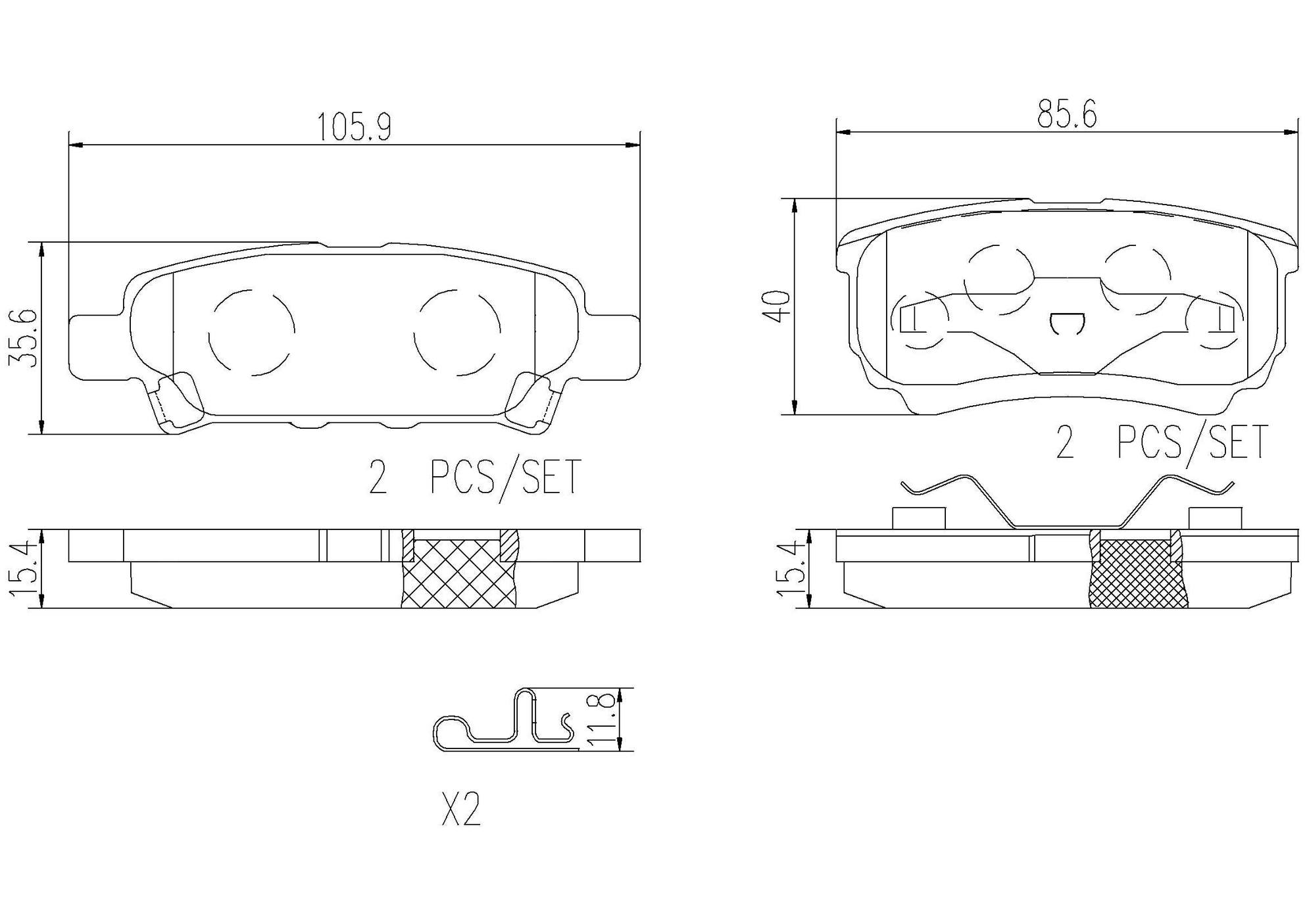 Chrysler Dodge Jeep Disc Brake Pad Set - Rear (Ceramic) 5191271AC Brembo