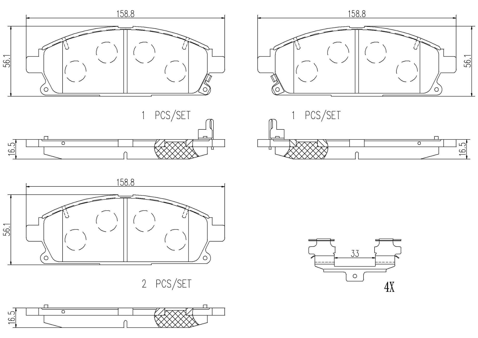 Nissan Disc Brake Pad and Rotor Kit - Front (290mm) (Ceramic) Brembo