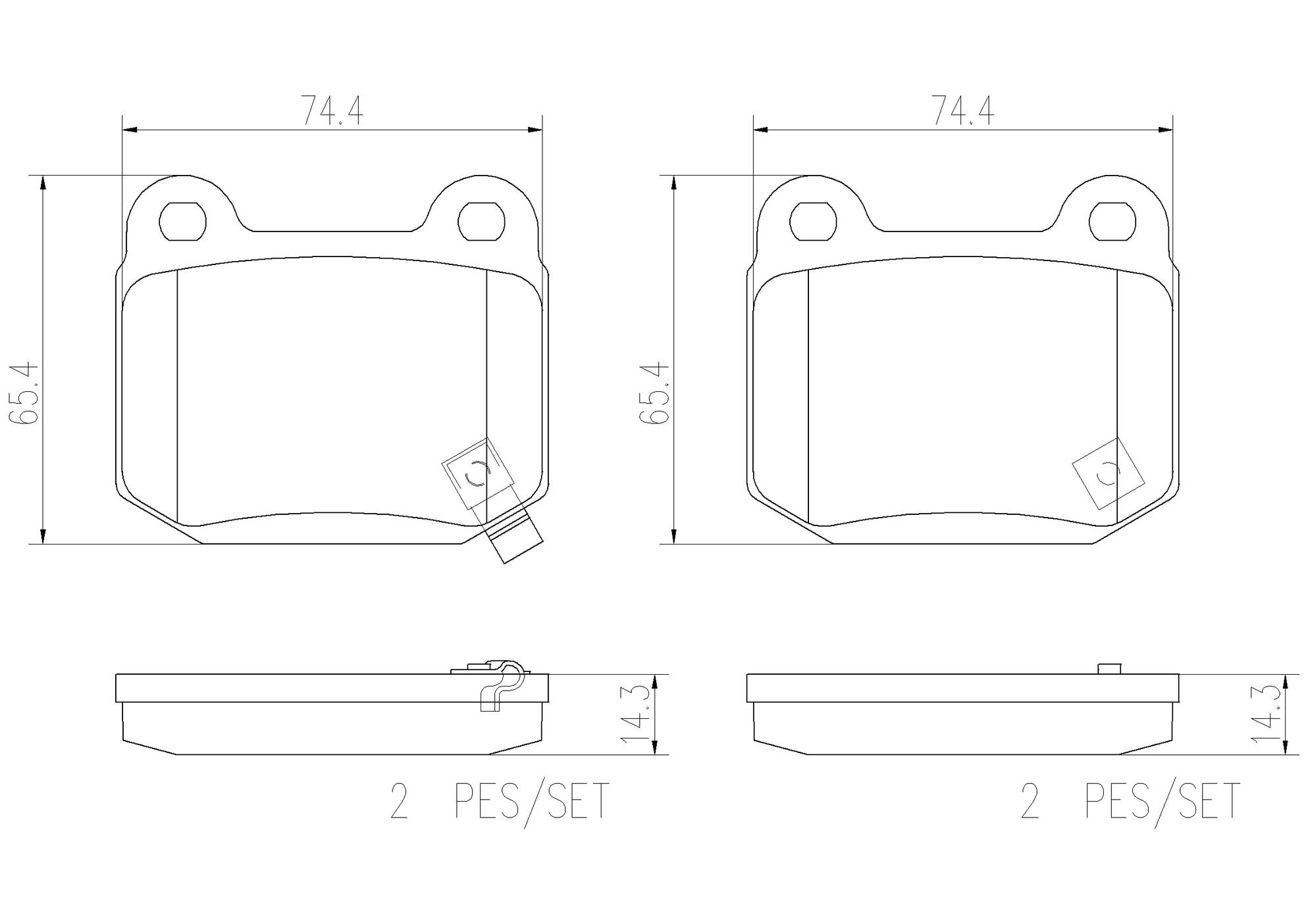 Subaru Disc Brake Pad and Rotor Kit - Rear (316mm) (Ceramic) Brembo