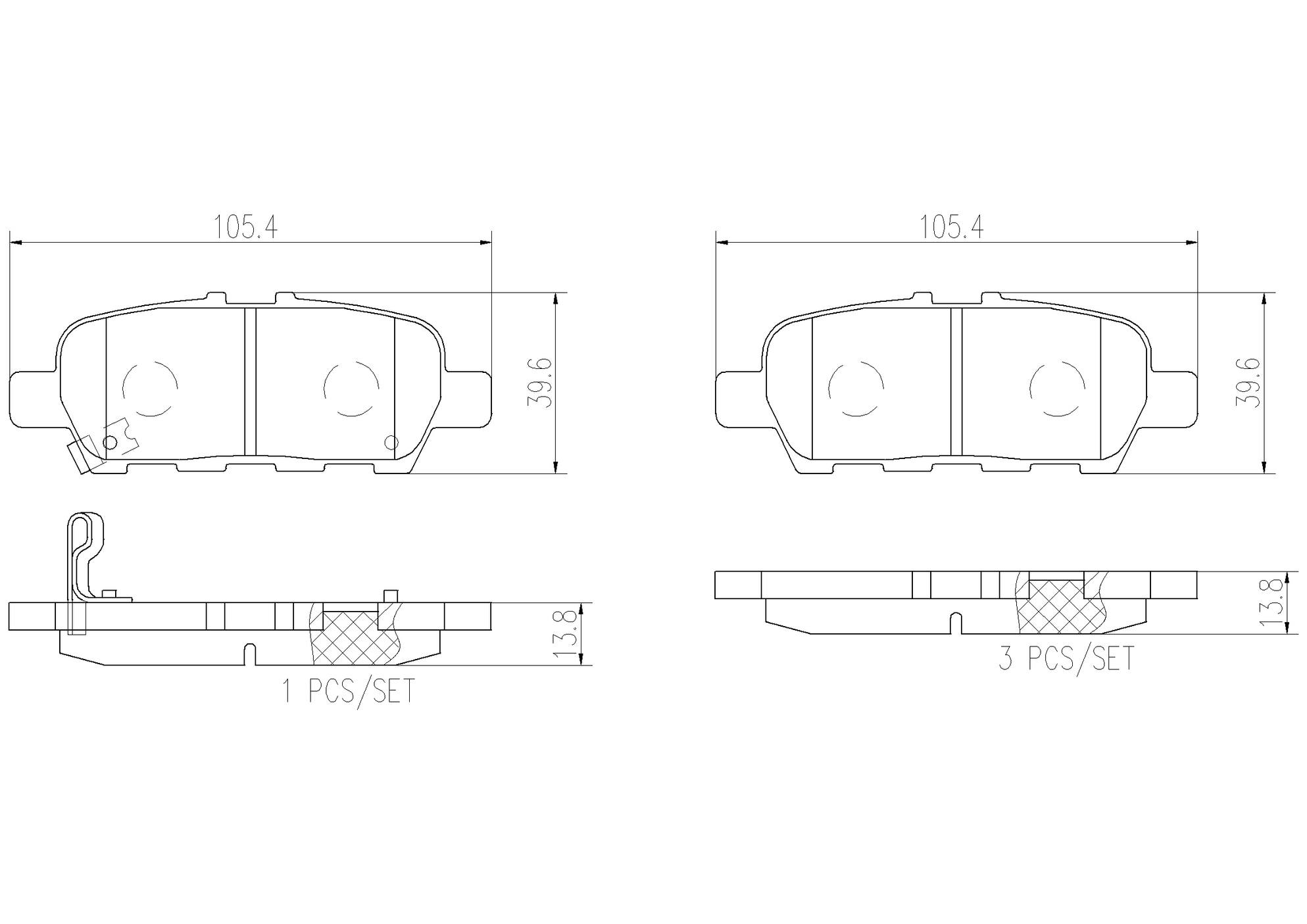 Nissan Suzuki Disc Brake Pad Set - Rear (Ceramic) D4M609N00B Brembo