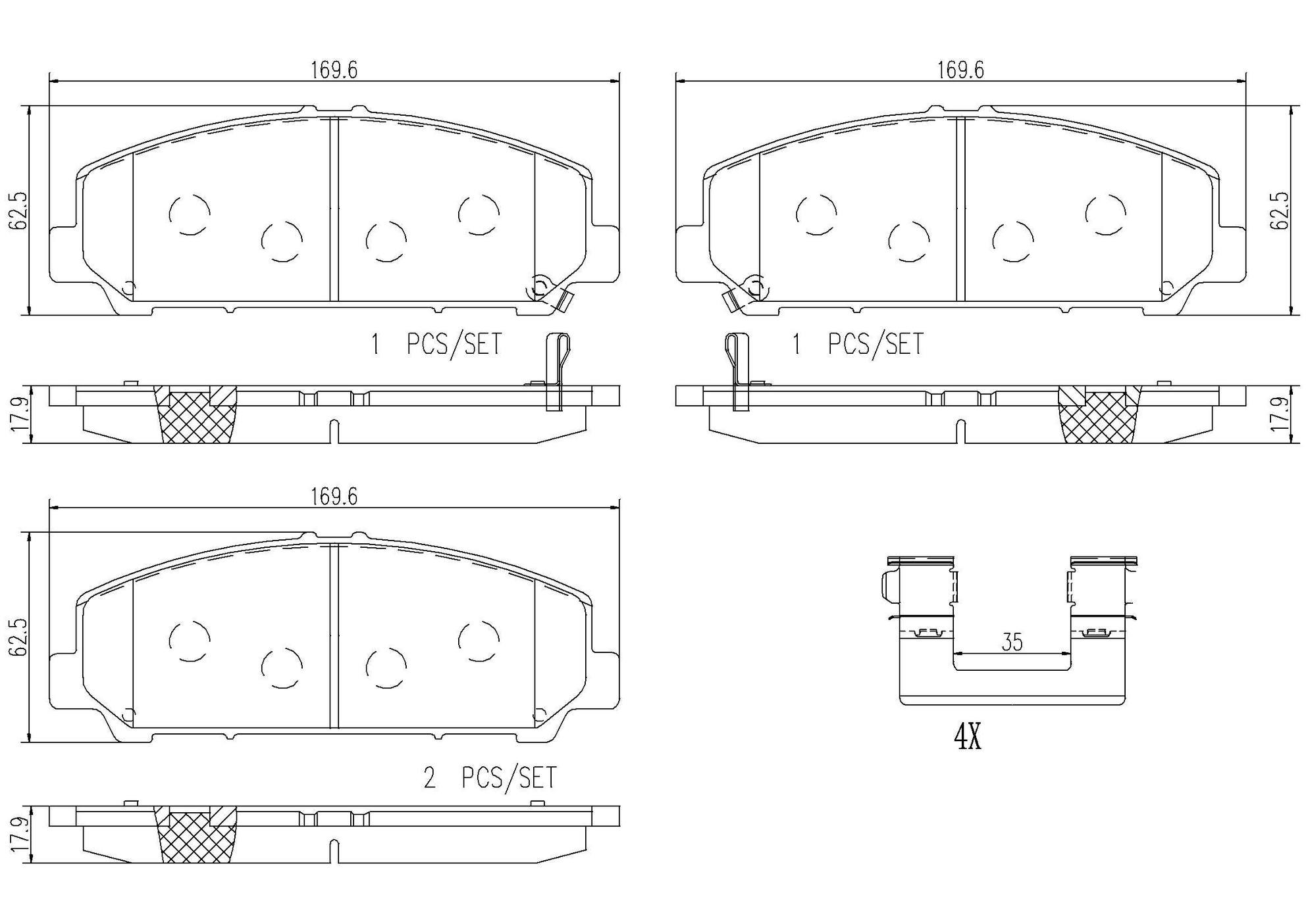 Nissan Infiniti Suzuki Disc Brake Pad Set - Front (Ceramic) D1609FE0A Brembo