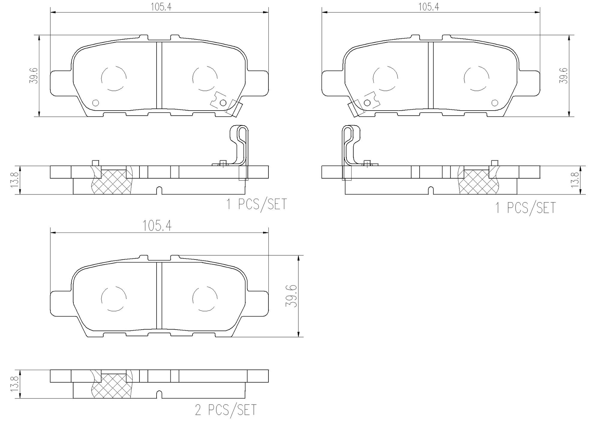 Nissan Infiniti Disc Brake Pad Set - Rear (Ceramic) D4M609N00B Brembo