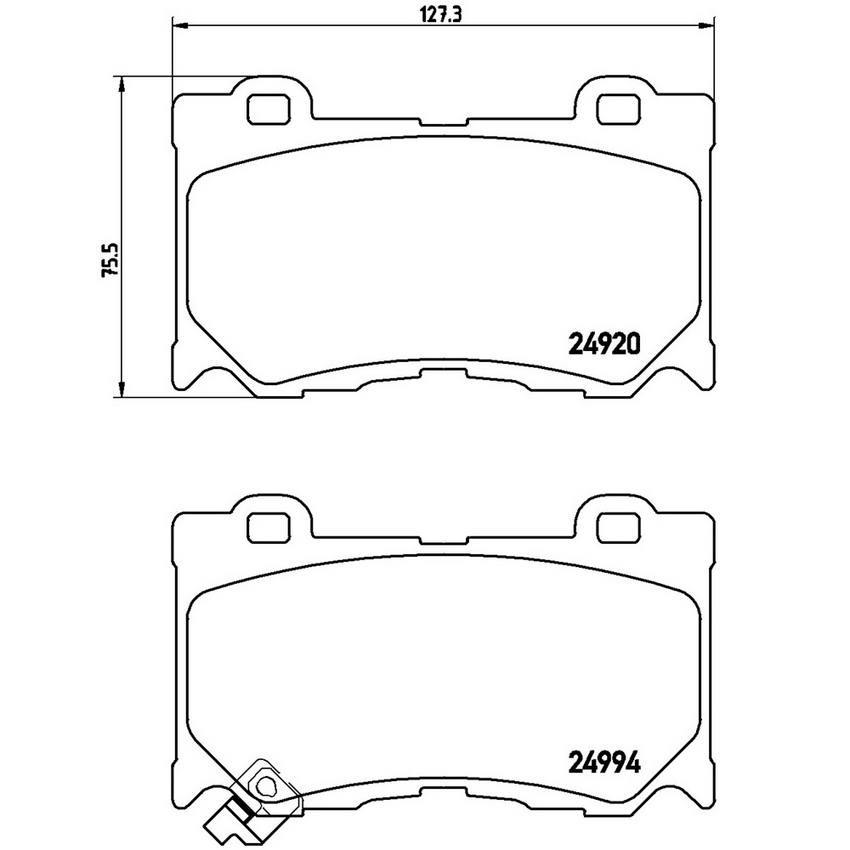 Nissan Infiniti Disc Brake Pad Set - Front (Low-Met) D1060JL00K Brembo