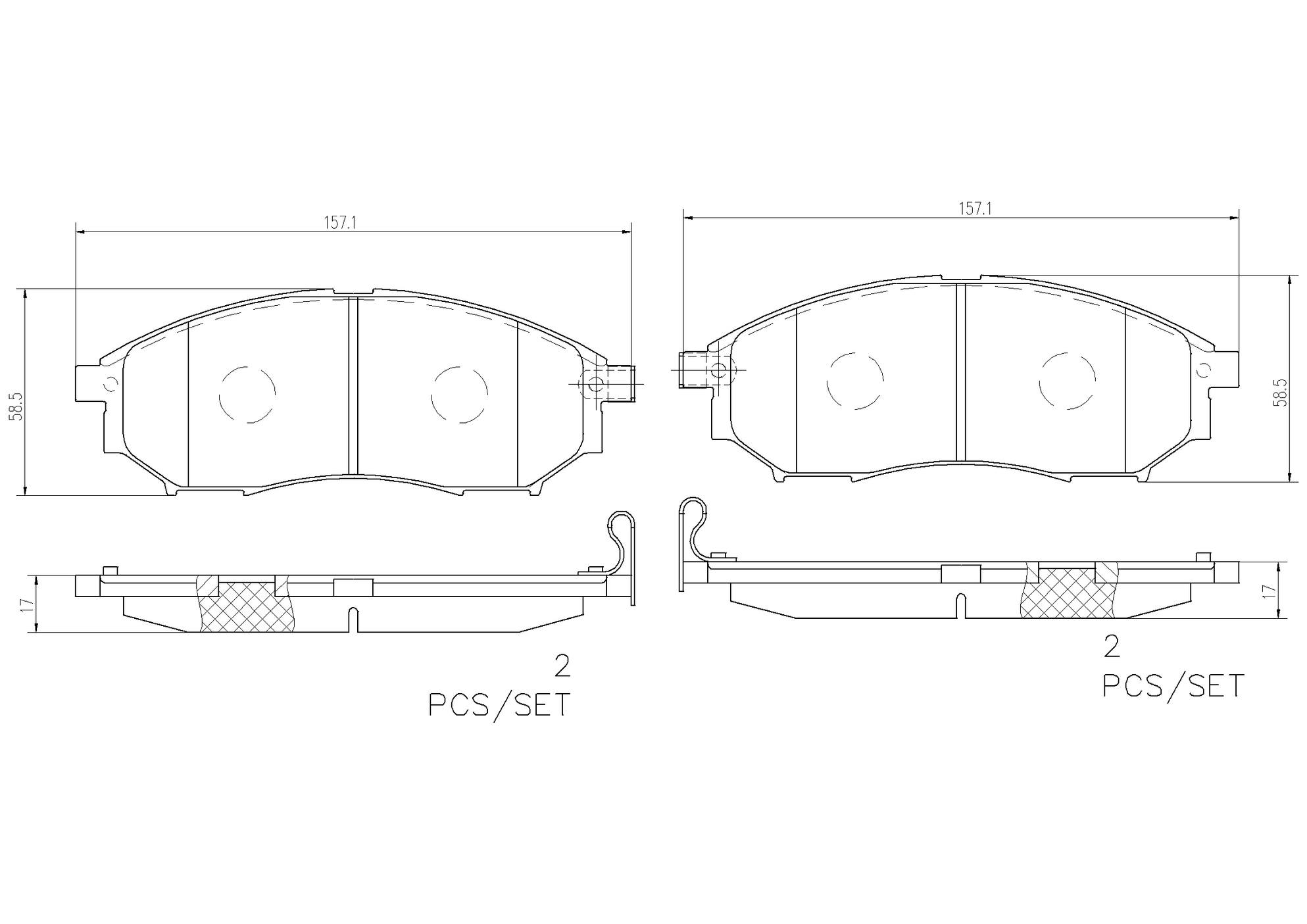 Nissan Infiniti Disc Brake Pad Set - Front (Ceramic) D1060EJ20A Brembo