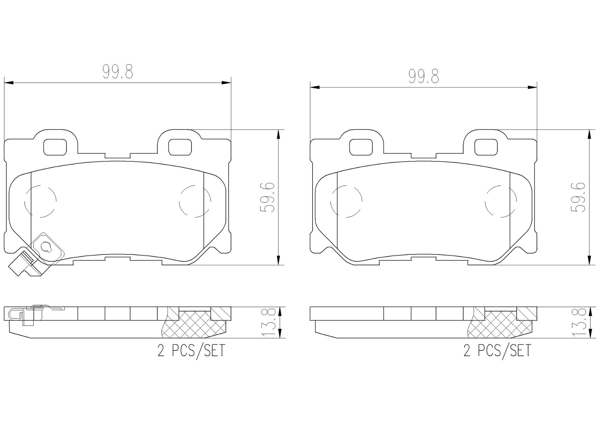 Nissan Infiniti Disc Brake Pad Set - Rear (Ceramic) D4060JL00J Brembo