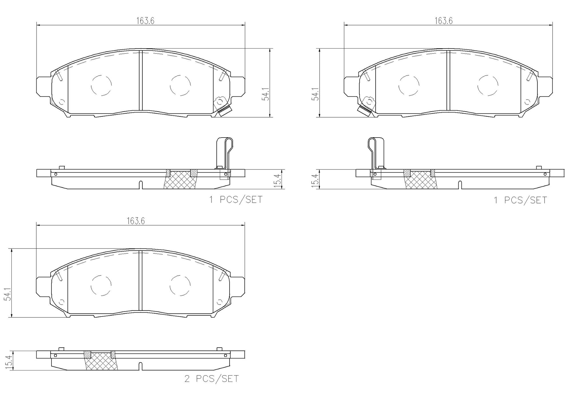 Chevrolet Nissan Disc Brake Pad Set - Front (Ceramic) D1M60CY70B Brembo