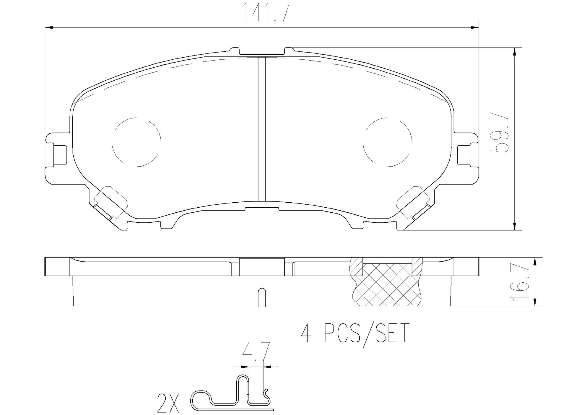 Nissan Disc Brake Pad Set - Front (Ceramic) D10604BA0A Brembo