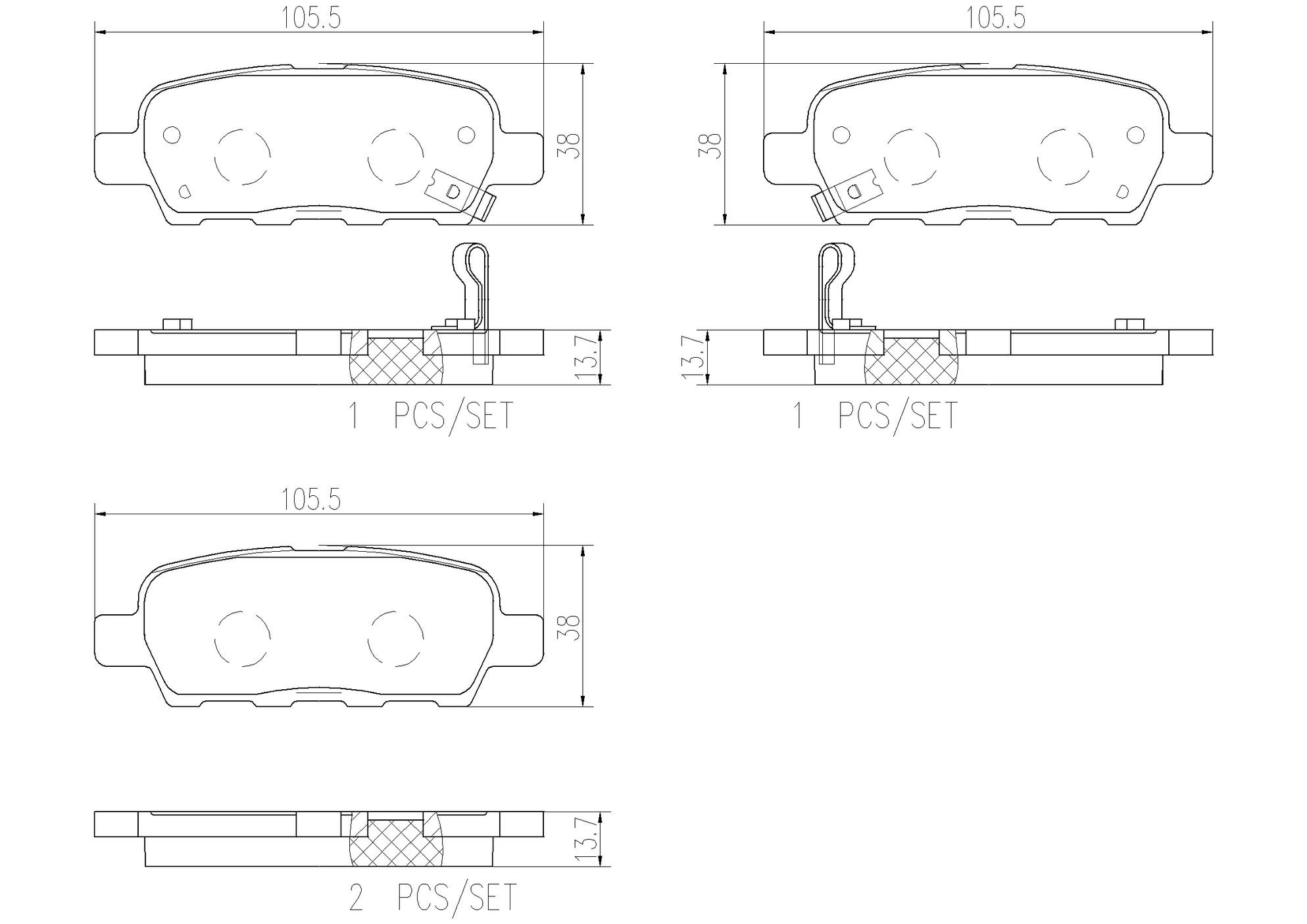 Nissan Disc Brake Pad and Rotor Kit - Rear (291.5mm) (Ceramic) Brembo