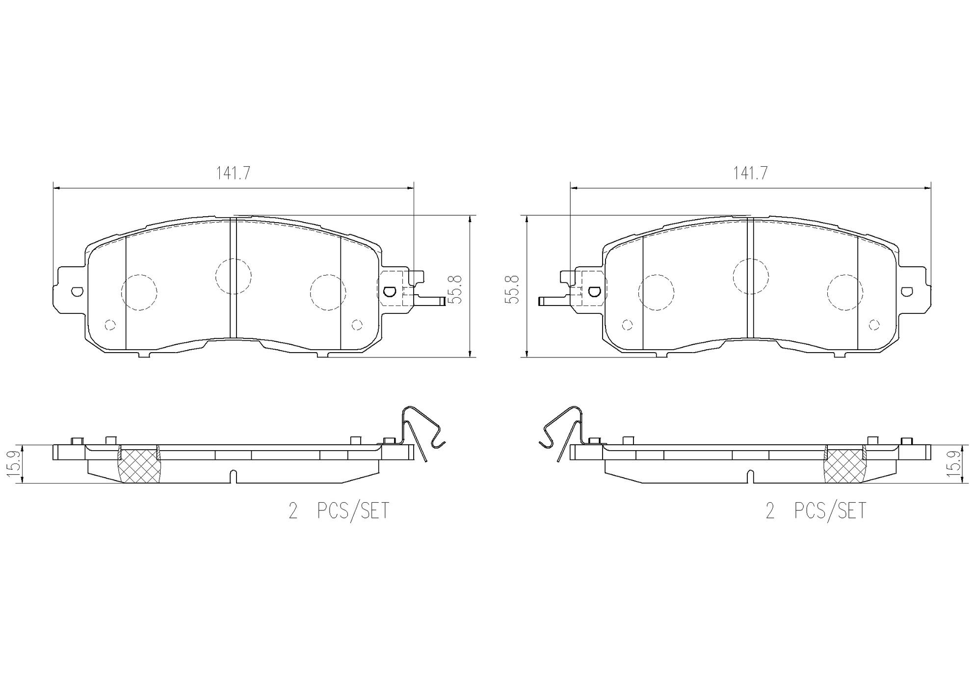 Nissan Disc Brake Pad and Rotor Kit - Front (296mm) (Ceramic) Brembo