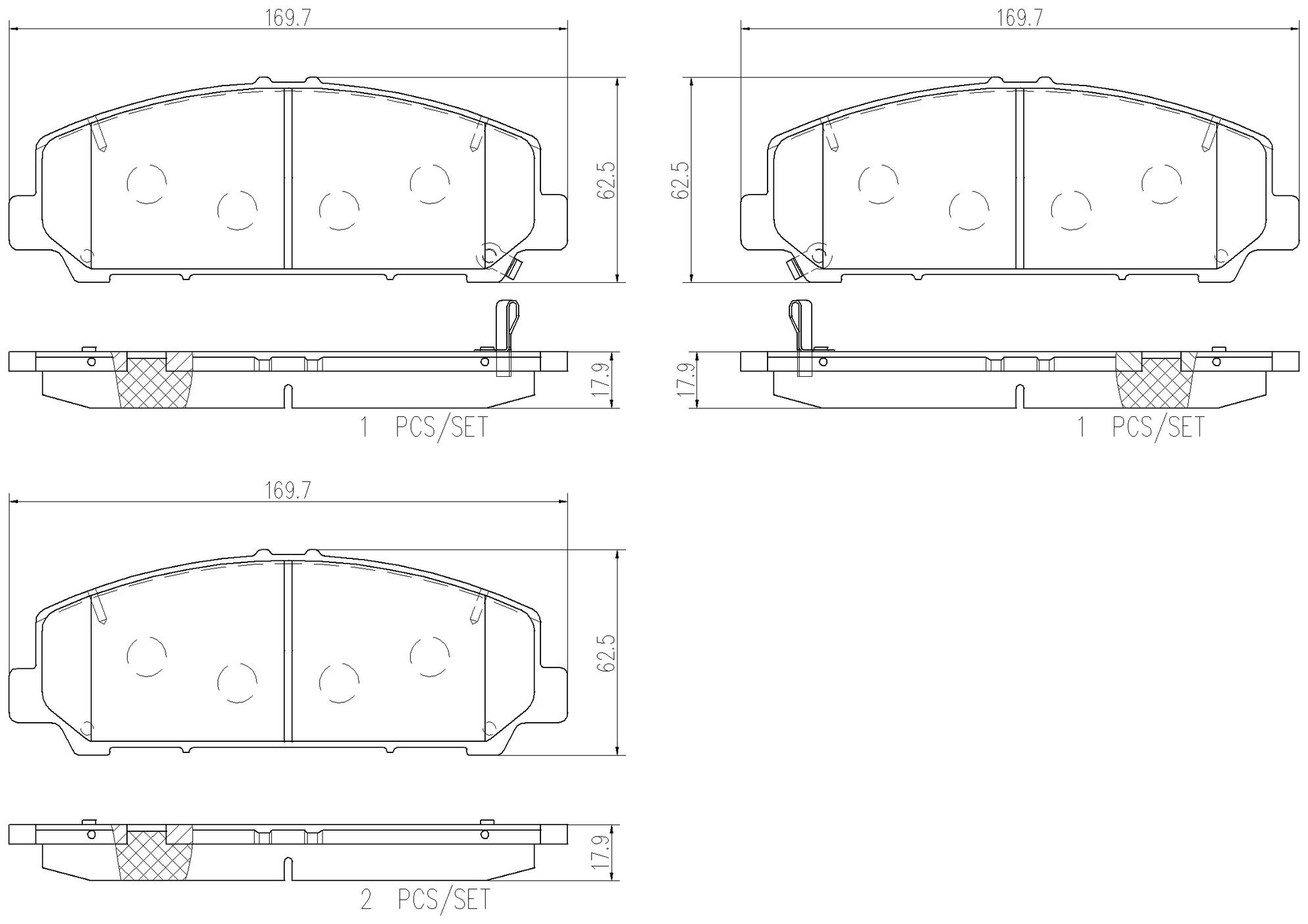 Nissan Infiniti Suzuki Disc Brake Pad Set - Front (Ceramic) D10609FE0A Brembo