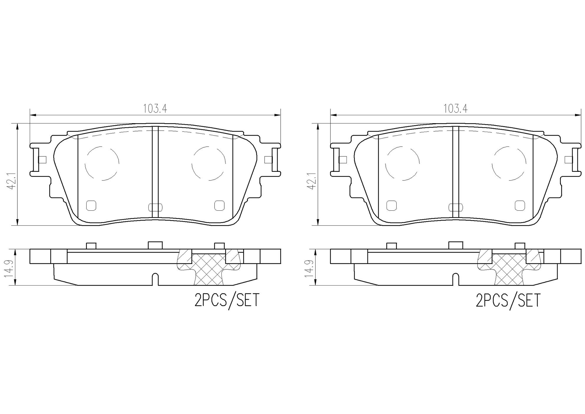 Nissan Disc Brake Pad Set - Rear (Ceramic) D40606CA2B Brembo