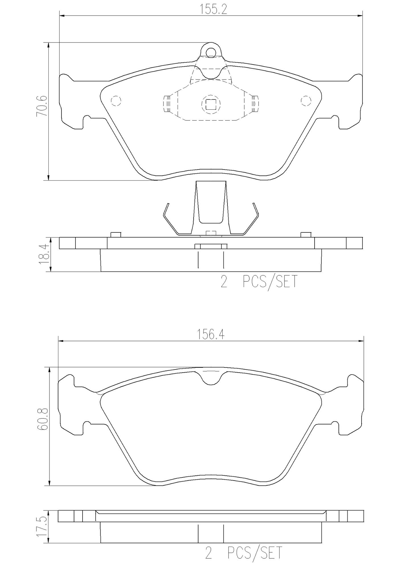 Saab Disc Brake Pad Set - Front (Ceramic) 4648457 Brembo