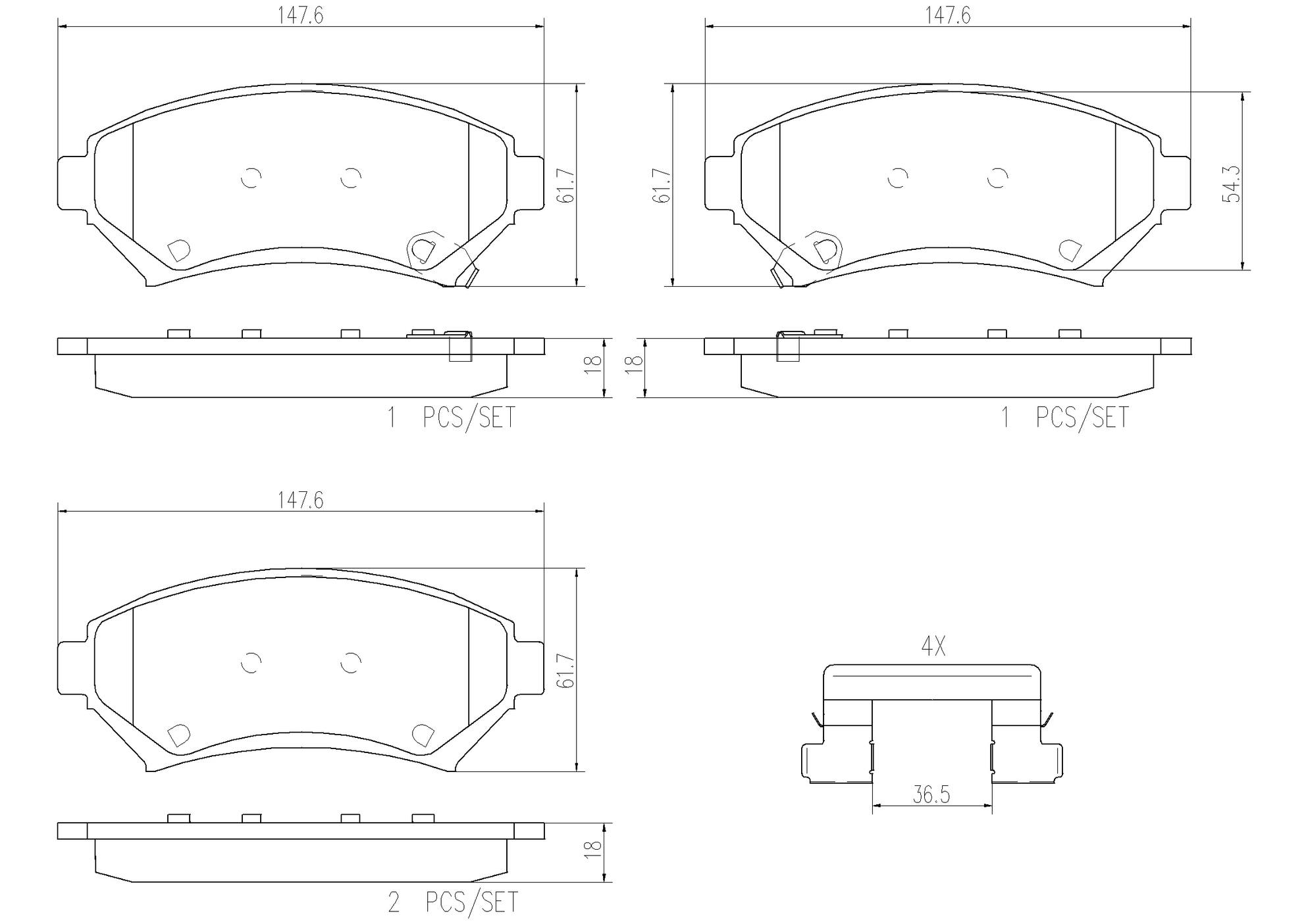 Buick Cadillac Chevrolet Disc Brake Pad Set - Front (Ceramic) 19152666 Brembo