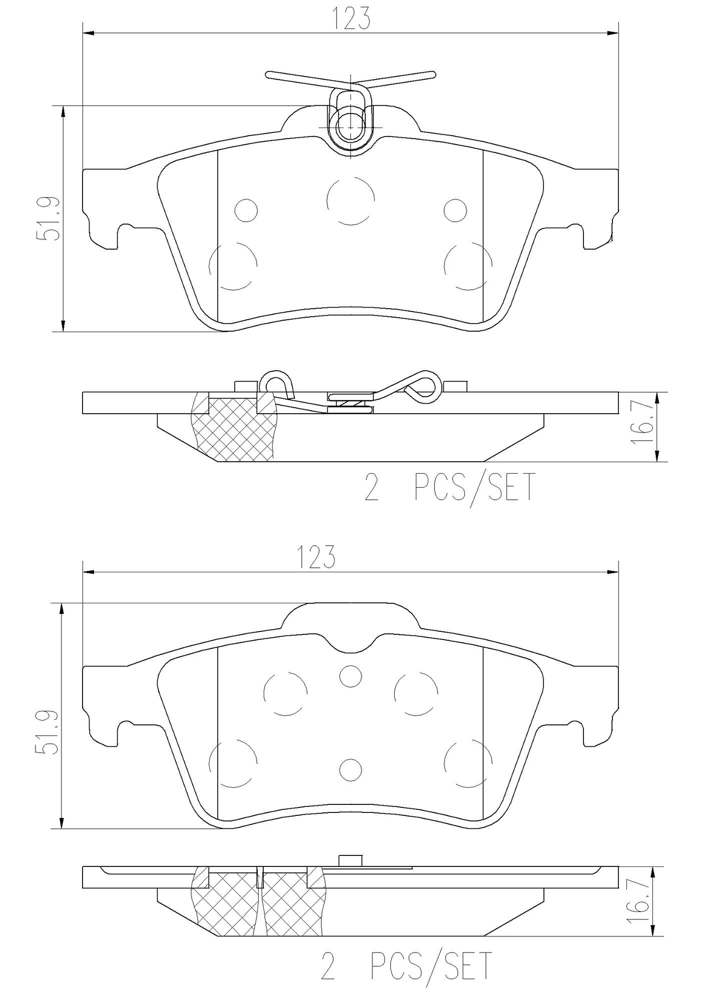 Chevrolet Saab Volvo Disc Brake Pad Set - Rear (Ceramic) C2P26112 Brembo