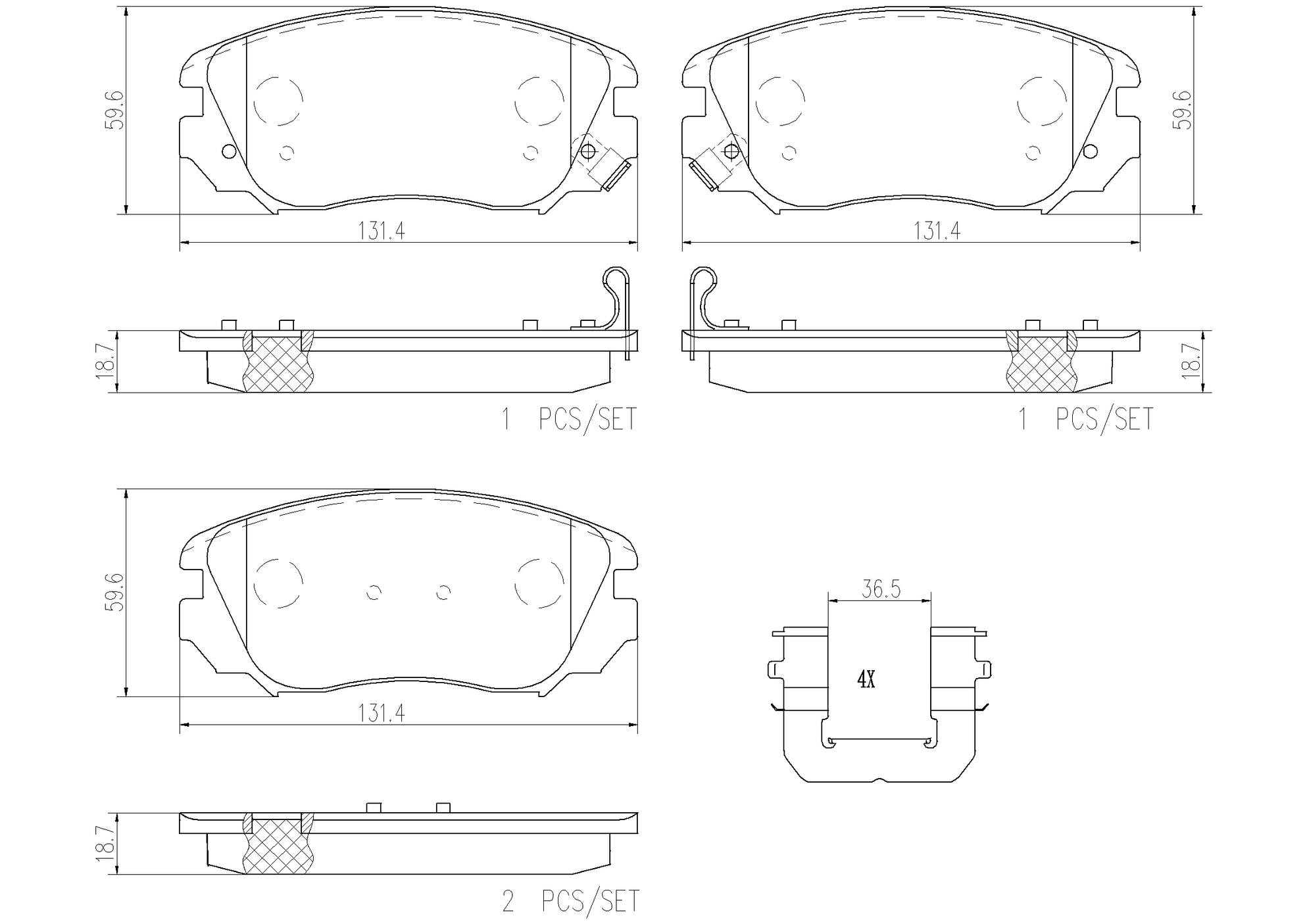 Saab Buick Chevrolet Disc Brake Pad and Rotor Kit - Front (296mm) (Ceramic) Brembo