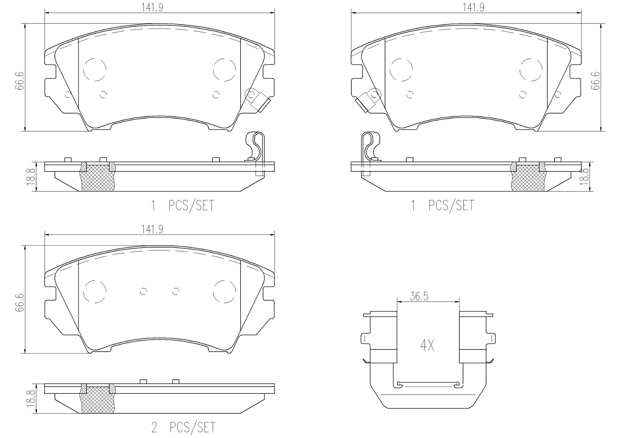 Buick Disc Brake Pad and Rotor Kit - Front (296mm) (Ceramic) Brembo