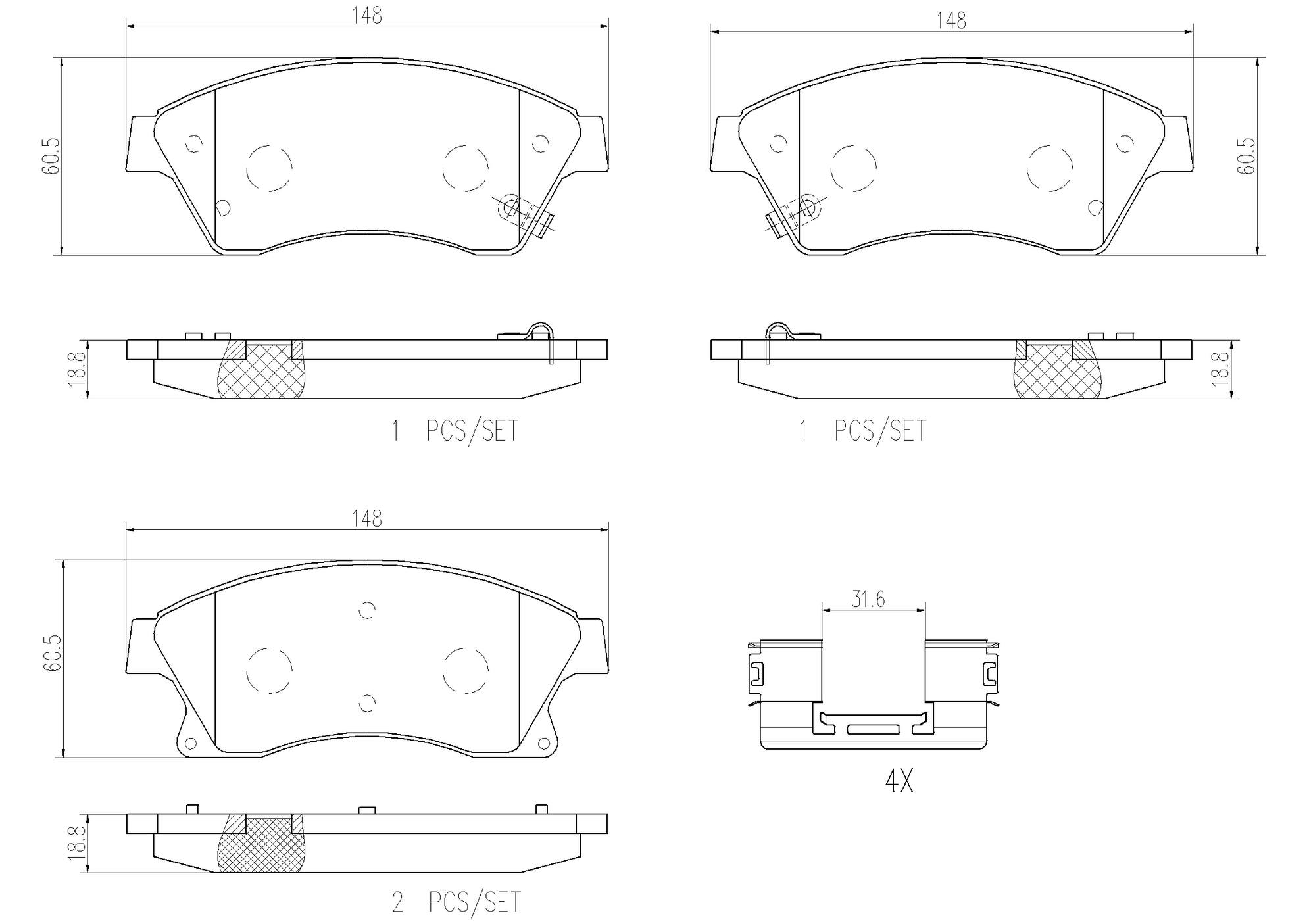 Chevrolet Disc Brake Pad Set – Front (Ceramic) 42570931 Brembo Brembo ...