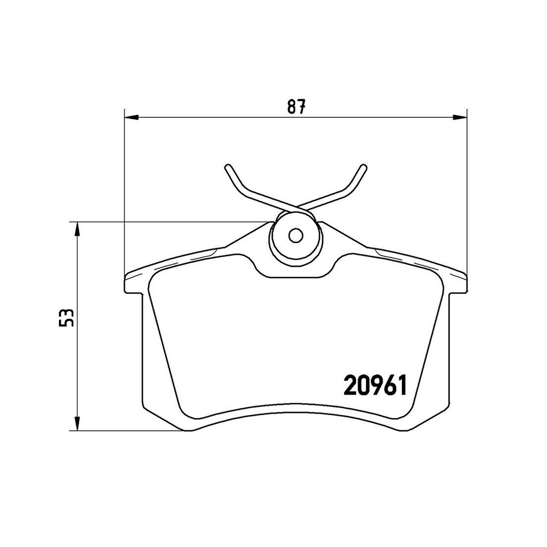 Volkswagen Disc Brake Pad Set - Rear (Low-Met) 1H0698451F Brembo