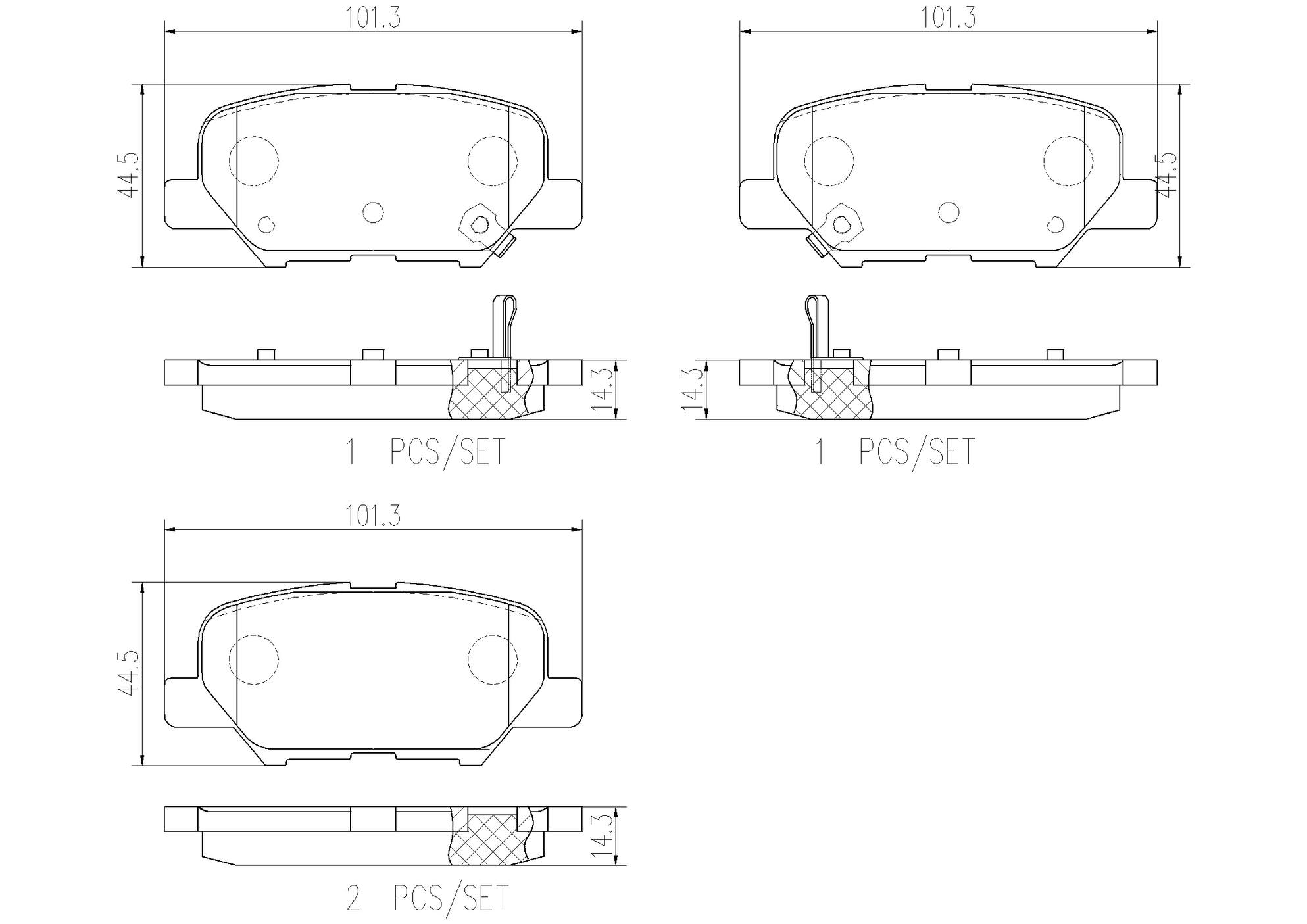 Mazda Disc Brake Pad Set - Rear (Ceramic) 4605B916 Brembo