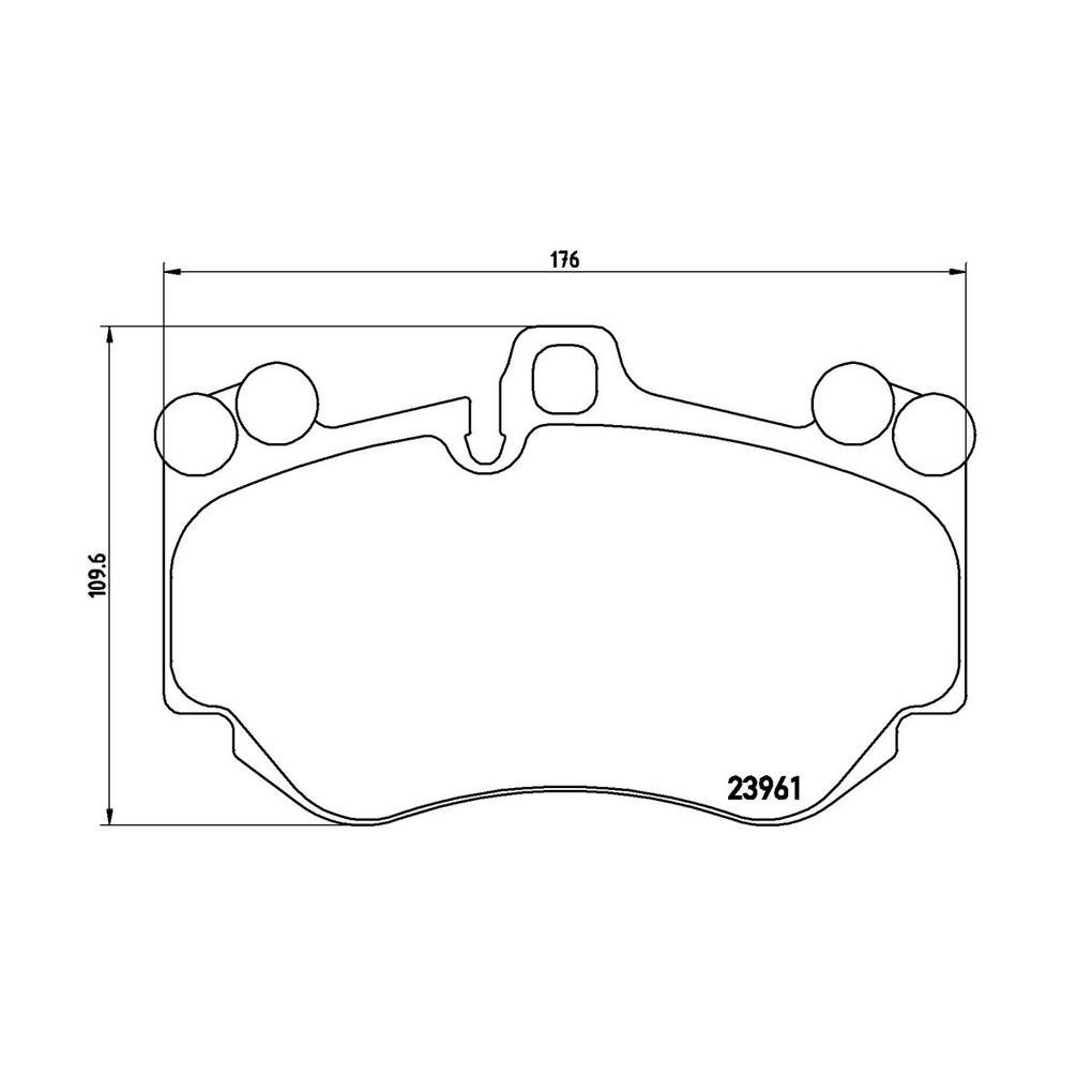 Audi Porsche Disc Brake Pad Set - Front (Low-Met) 4E0698151G Brembo