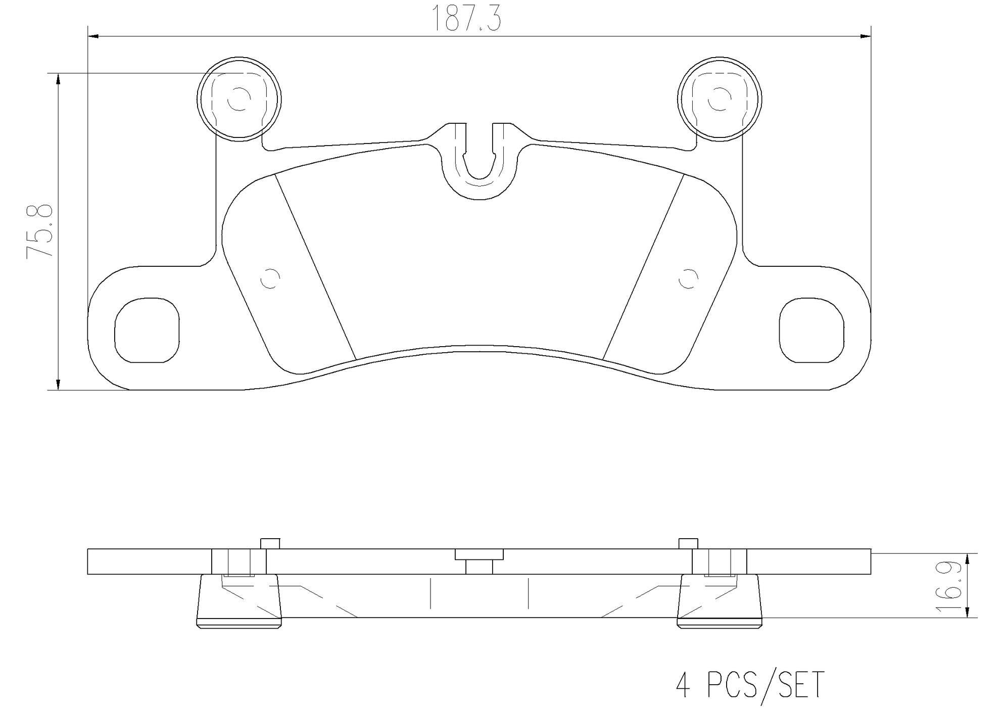 Porsche Volkswagen Disc Brake Pad and Rotor Kit - Rear (330mm) (Ceramic) Brembo