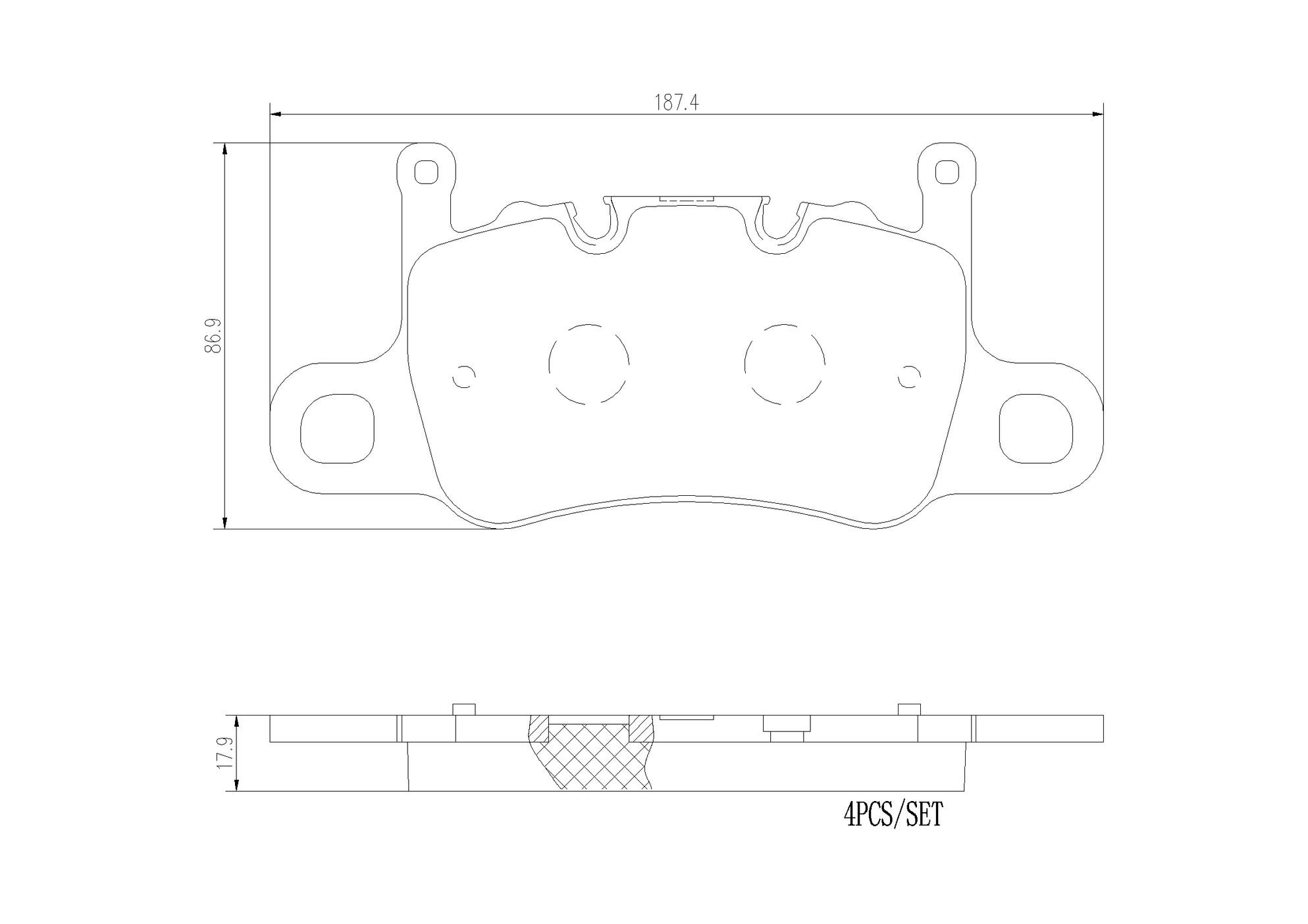 Porsche Disc Brake Pad Set - Rear (Ceramic) 971698451B Brembo