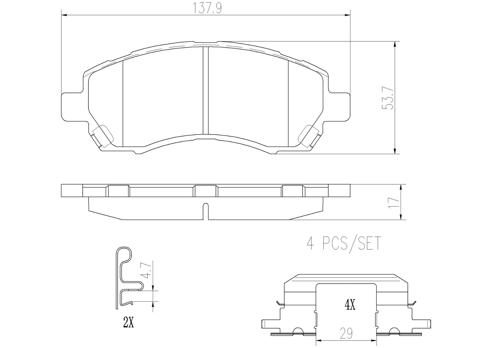 Subaru Disc Brake Pad Set - Front (Ceramic) 26296AE040 Brembo