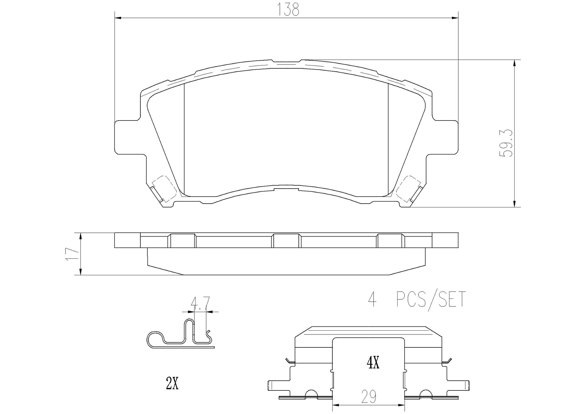 Subaru Disc Brake Pad Set - Front (Ceramic) 26296AE220 Brembo