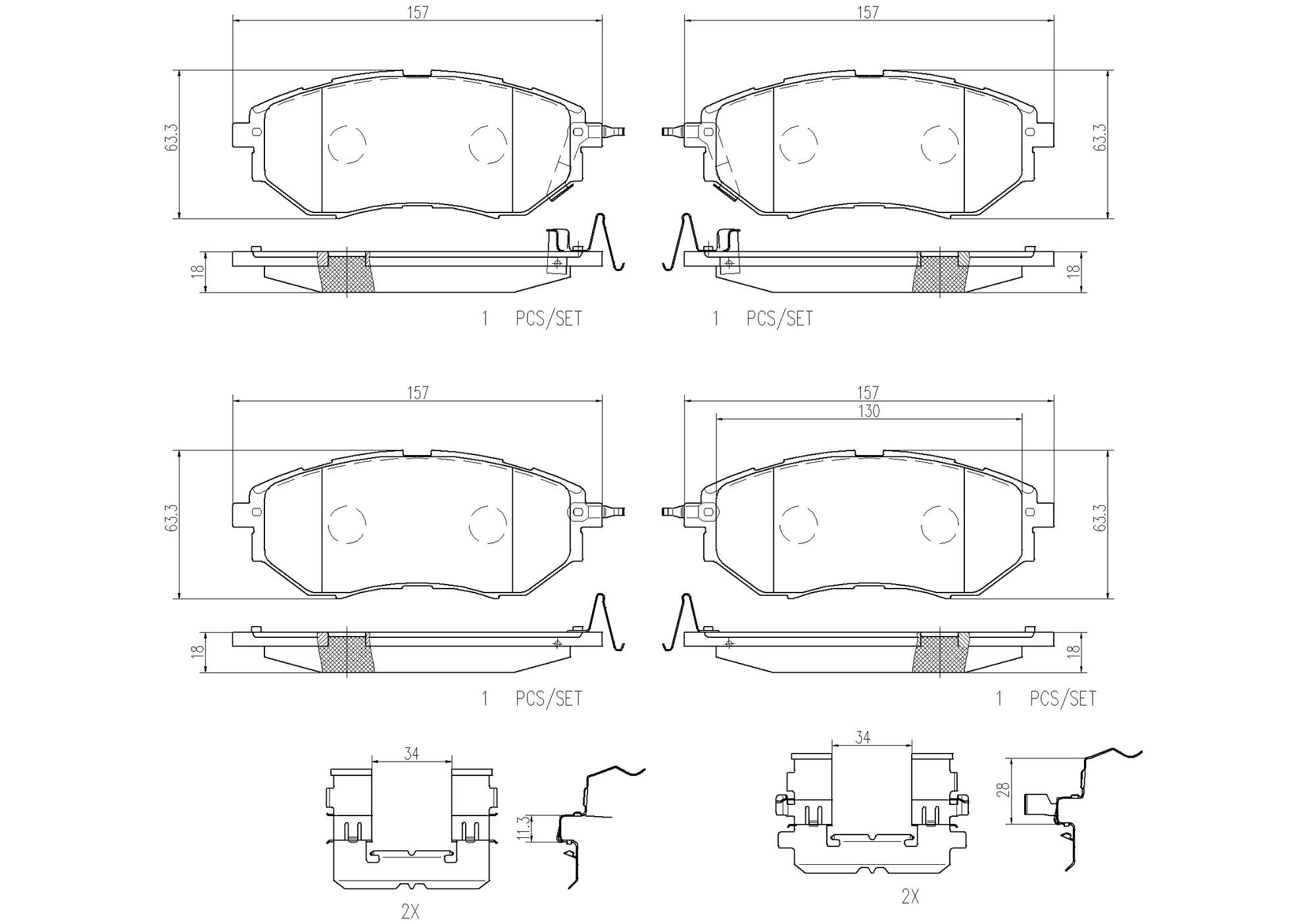 Subaru Disc Brake Pad Set - Front (Ceramic) 26696AL01A Brembo