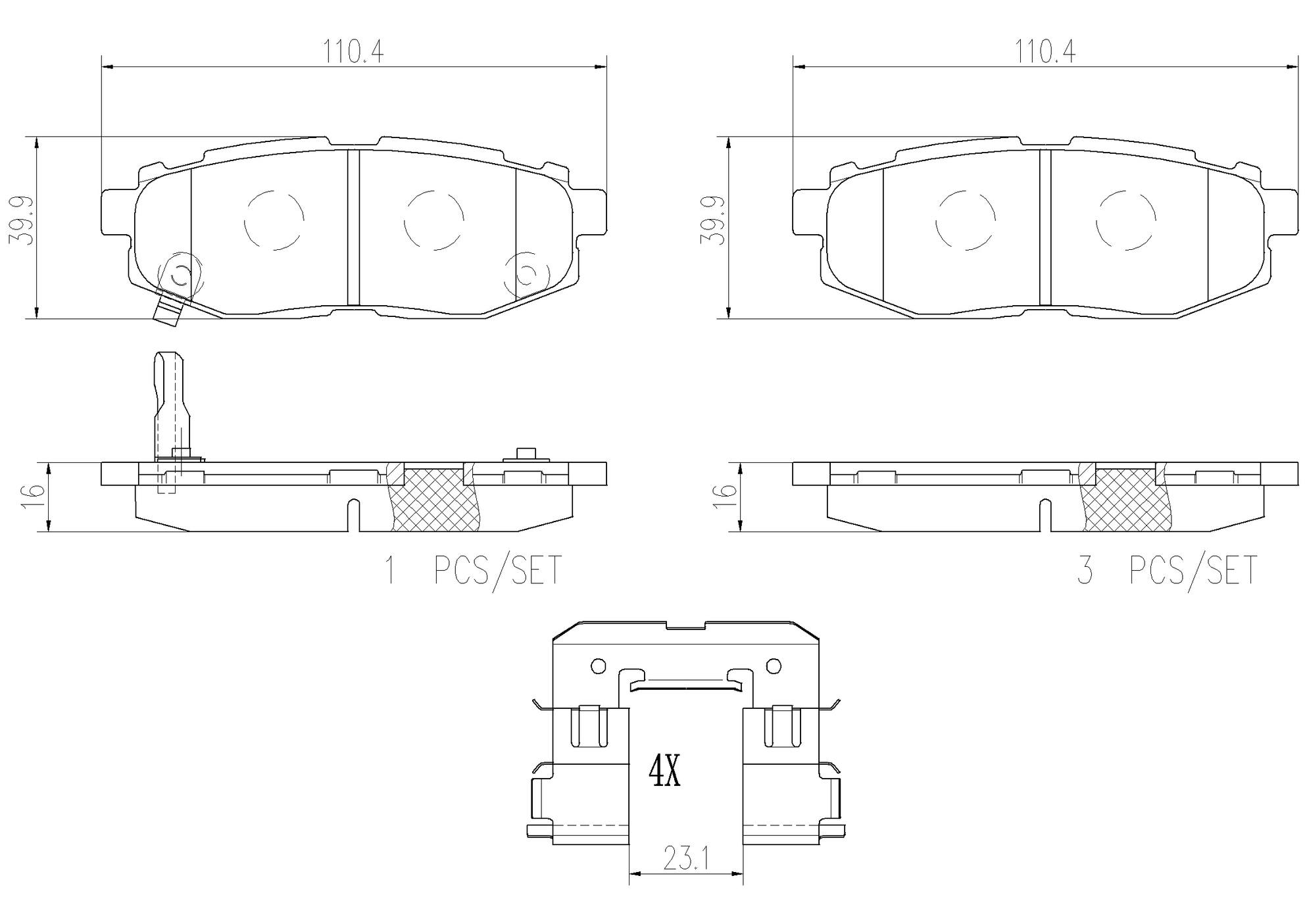 Toyota Scion Subaru Disc Brake Pad and Rotor Kit - Rear (290mm) (Ceramic) Brembo