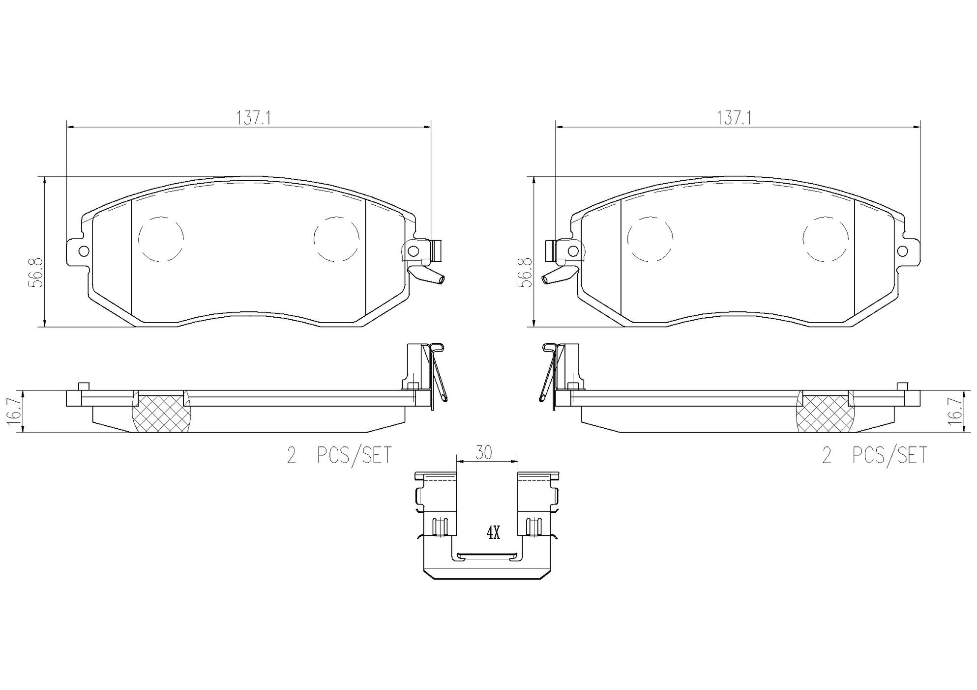 Subaru Scion Disc Brake Pad Set - Front (Ceramic) 26296SC011 Brembo