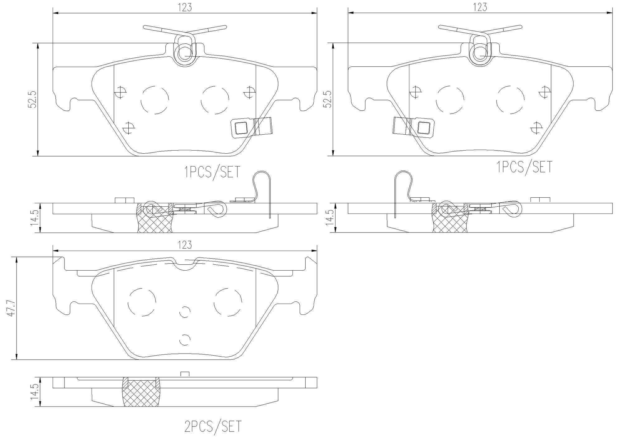 Subaru Disc Brake Pad Set - Rear (Ceramic) 26696XC00A Brembo