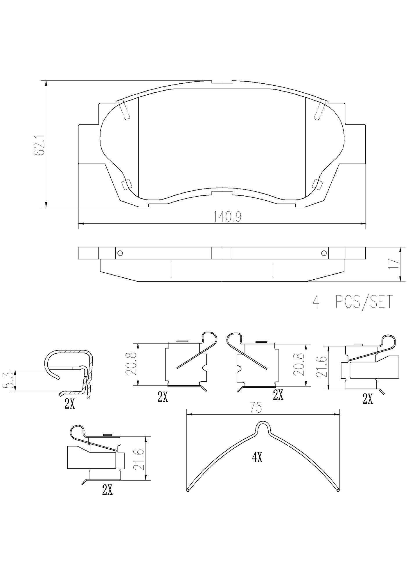 Toyota Lexus Disc Brake Pad Set - Front (Ceramic) 0449133110 Brembo