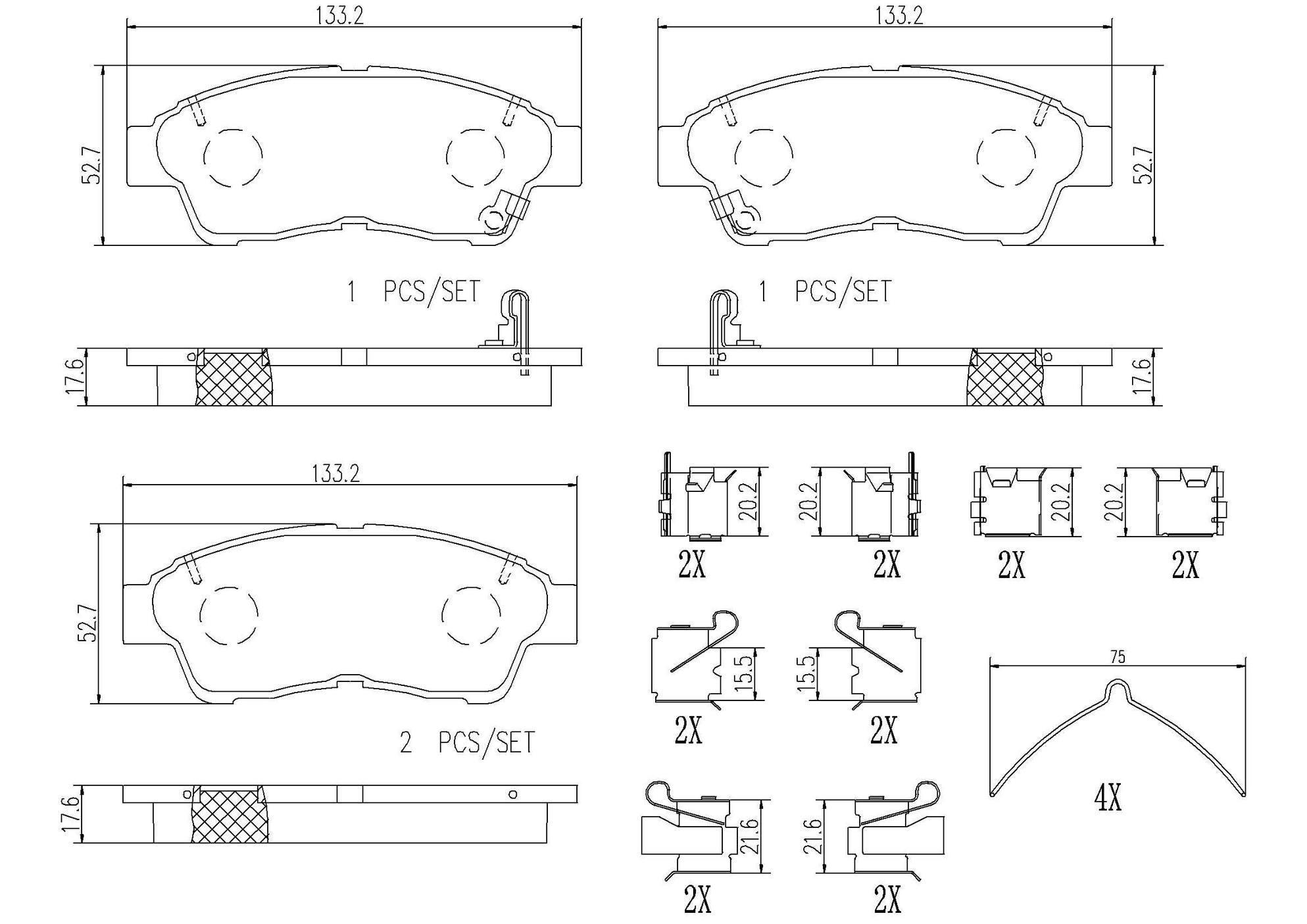 Toyota Lexus Disc Brake Pad Set - Front (Ceramic) 044912B050 Brembo