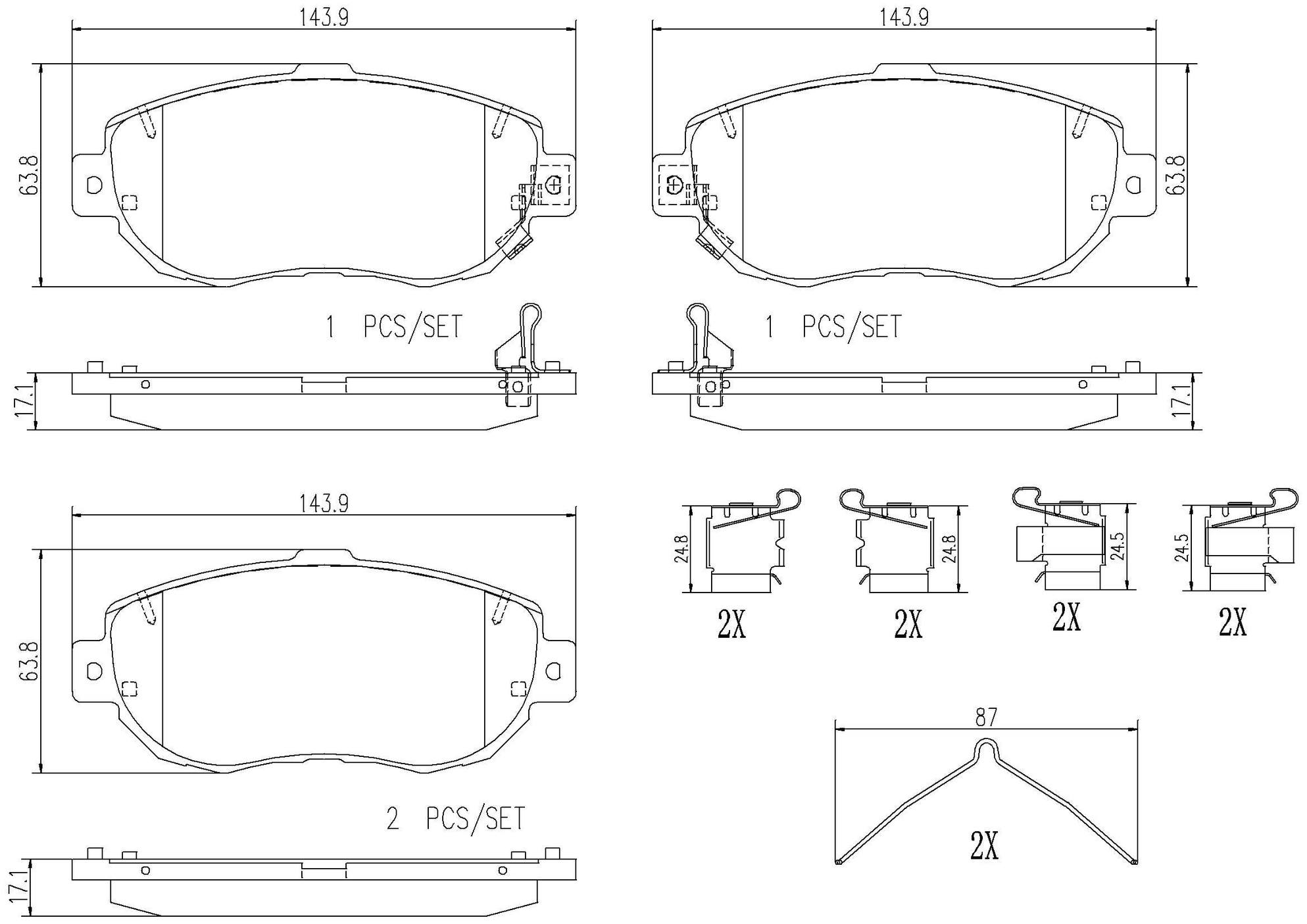 Toyota Lexus Disc Brake Pad Set - Front (Ceramic) 0449114360 Brembo